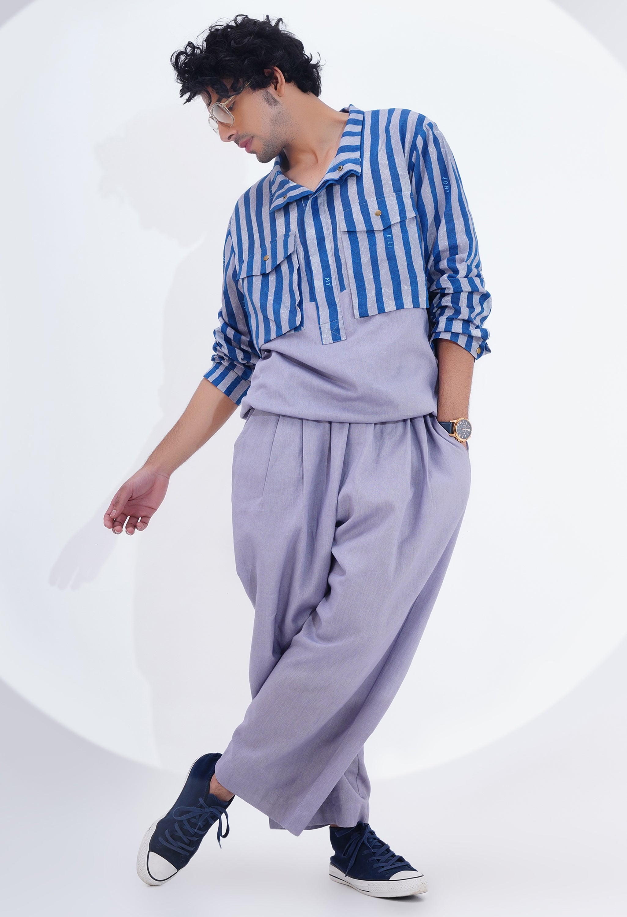 STRIPED PRINTED SHACKET