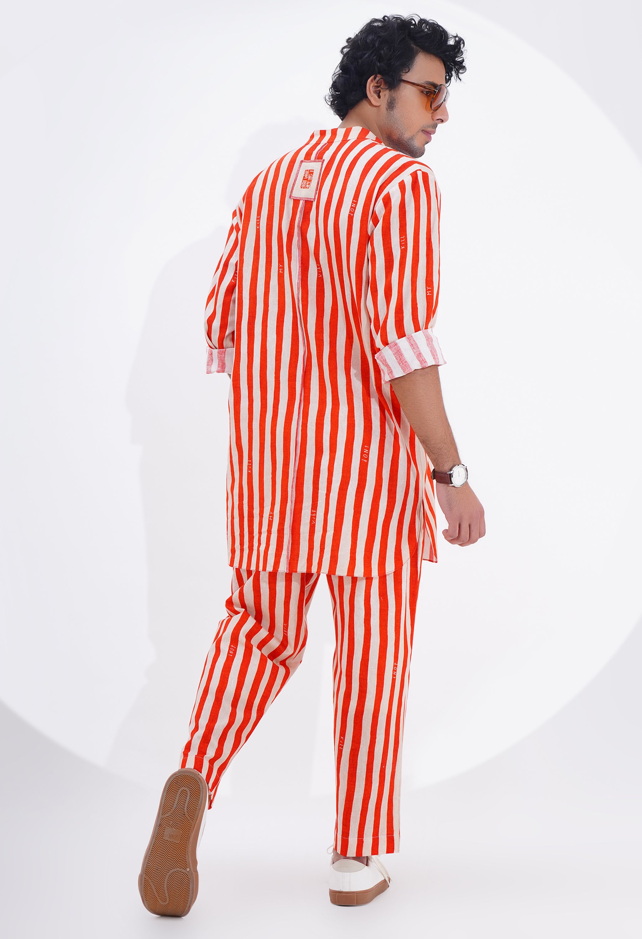 STRIPED PRINTED KURTA WITH PANTS