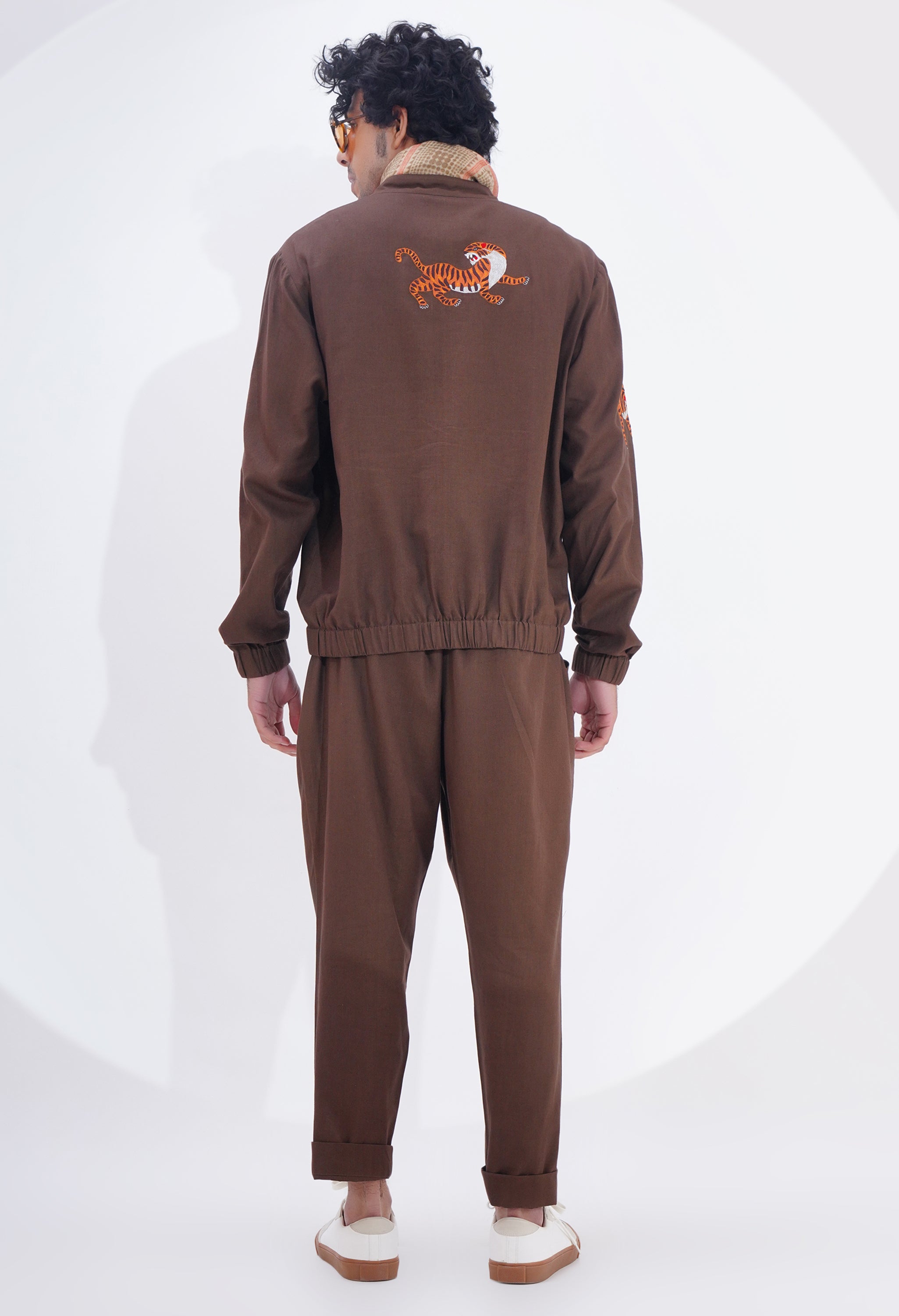 TIGER EMBROIDERED BOMBER JACKET
