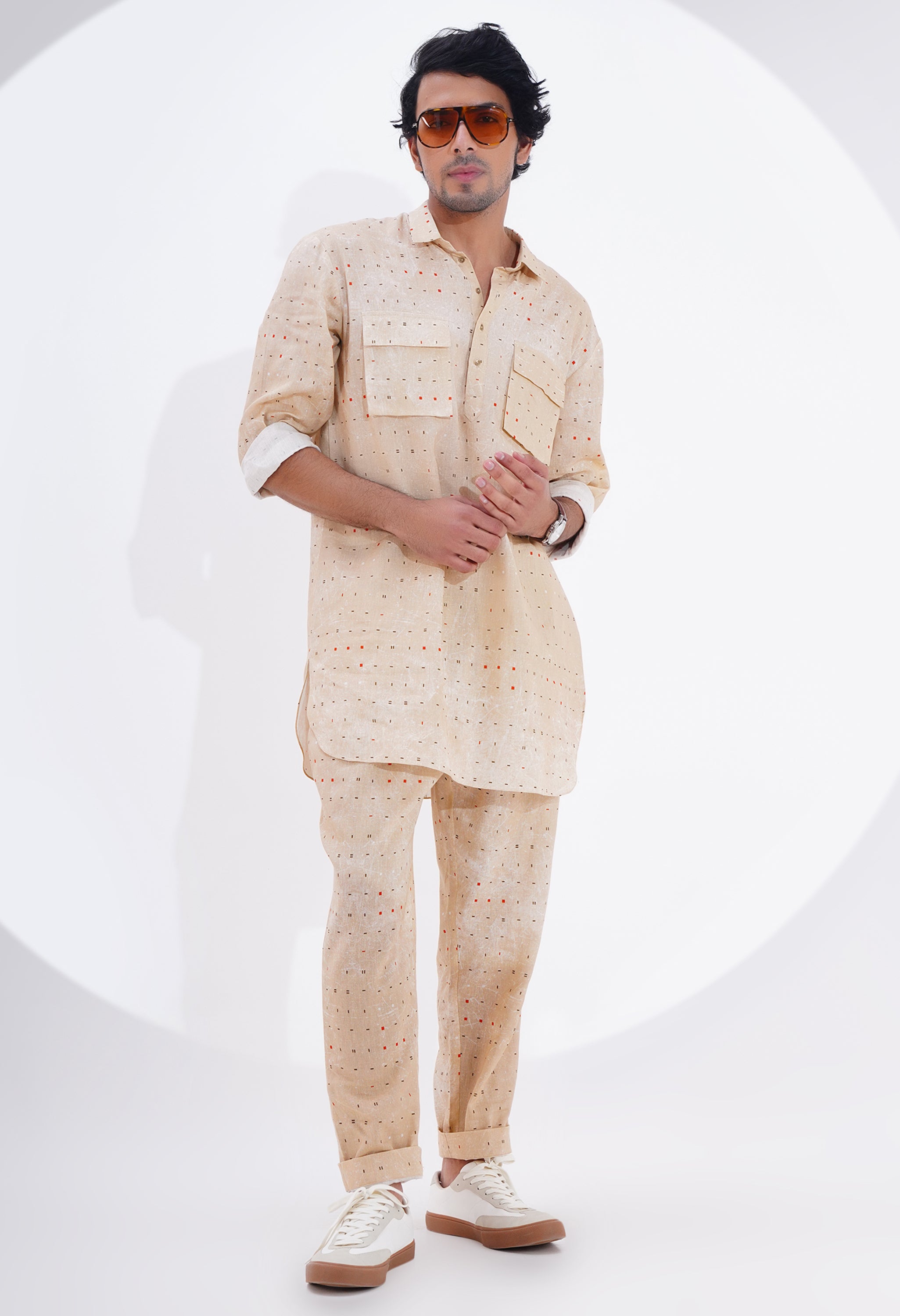 PRINTED KURTA SET WITH POCKET DETAILING