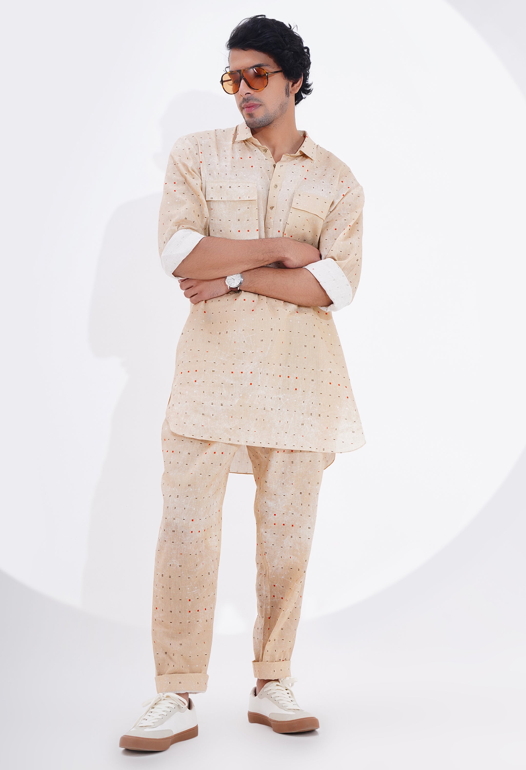 PRINTED KURTA SET WITH POCKET DETAILING