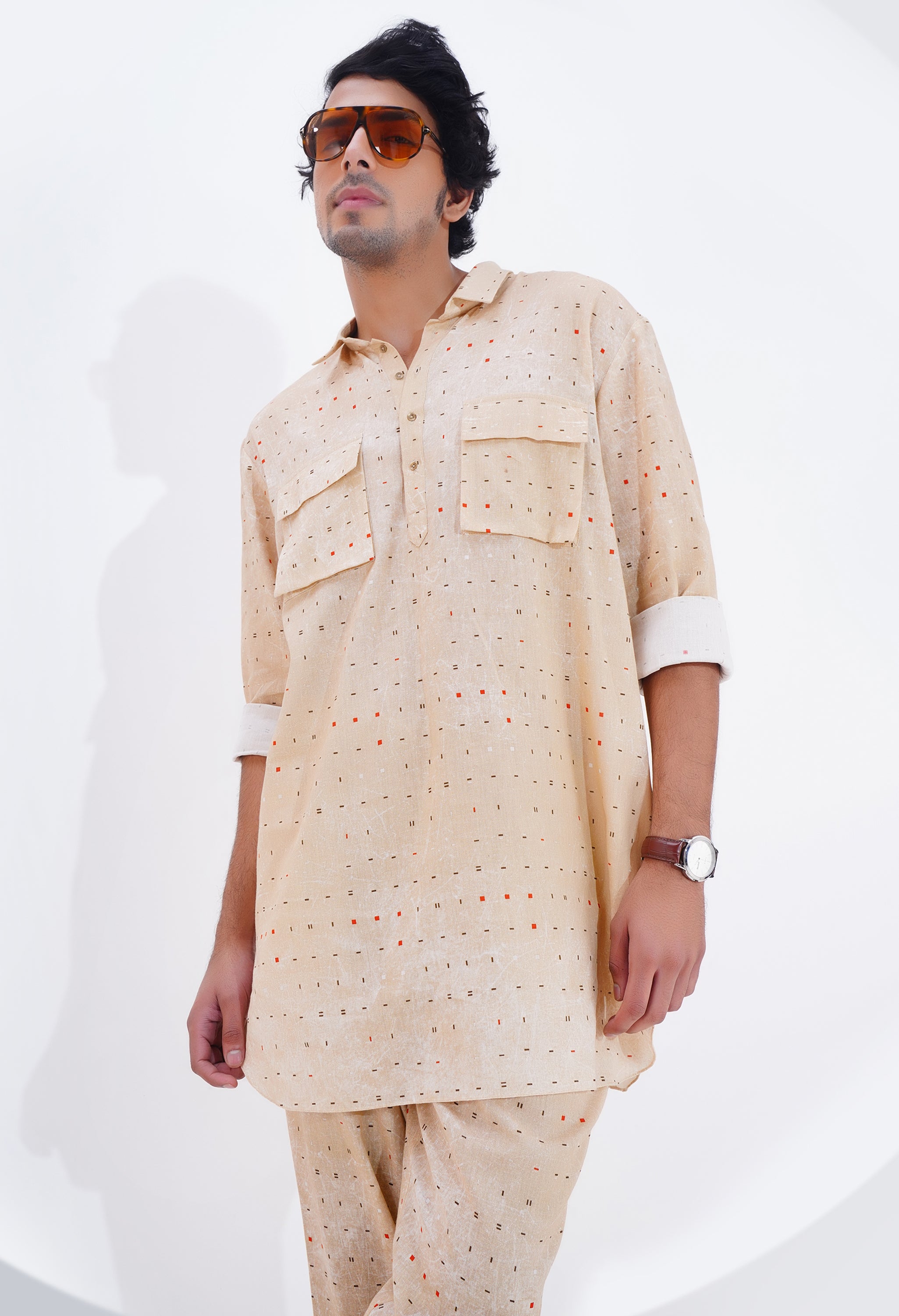PRINTED KURTA SET WITH POCKET DETAILING