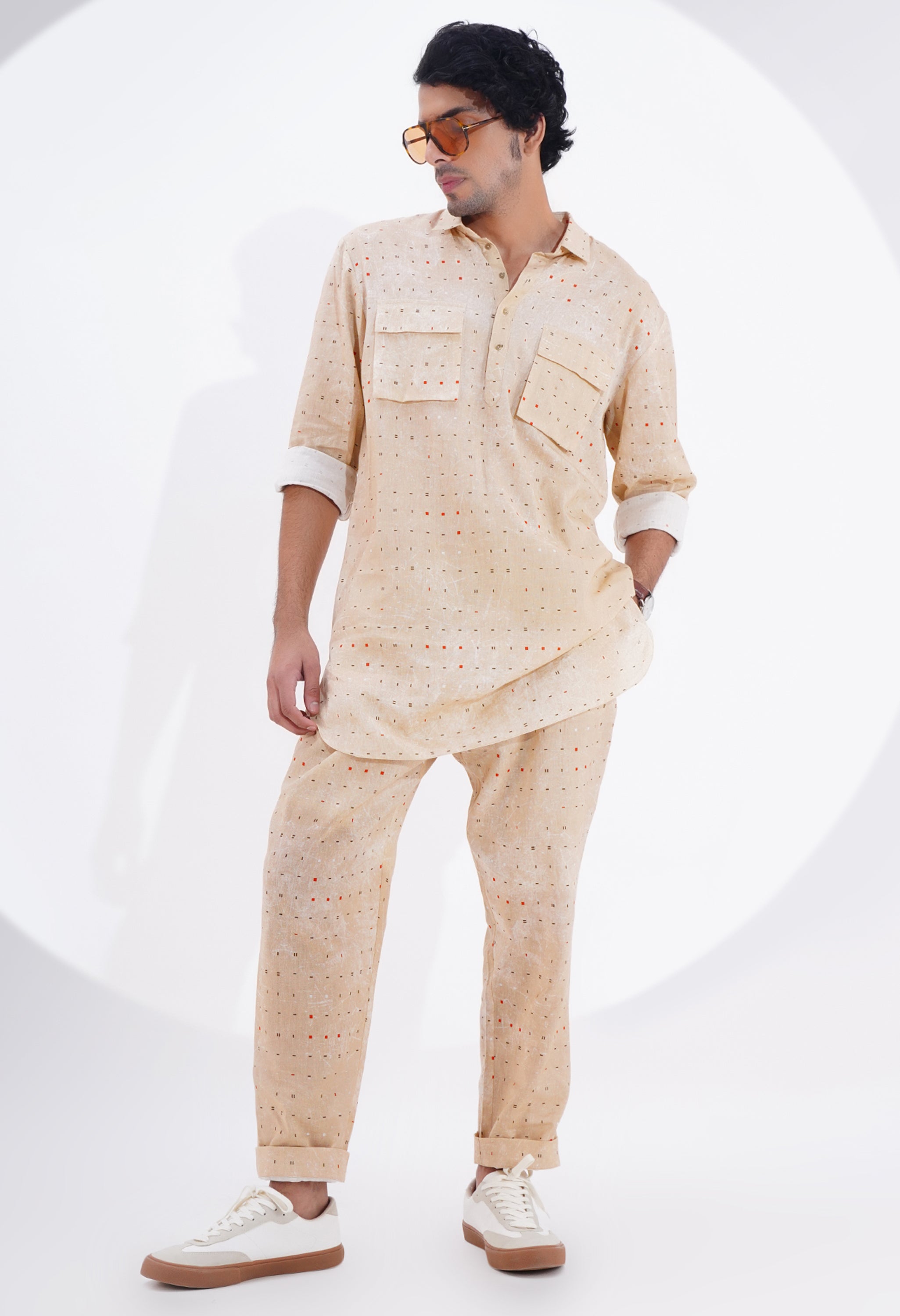 PRINTED KURTA SET WITH POCKET DETAILING