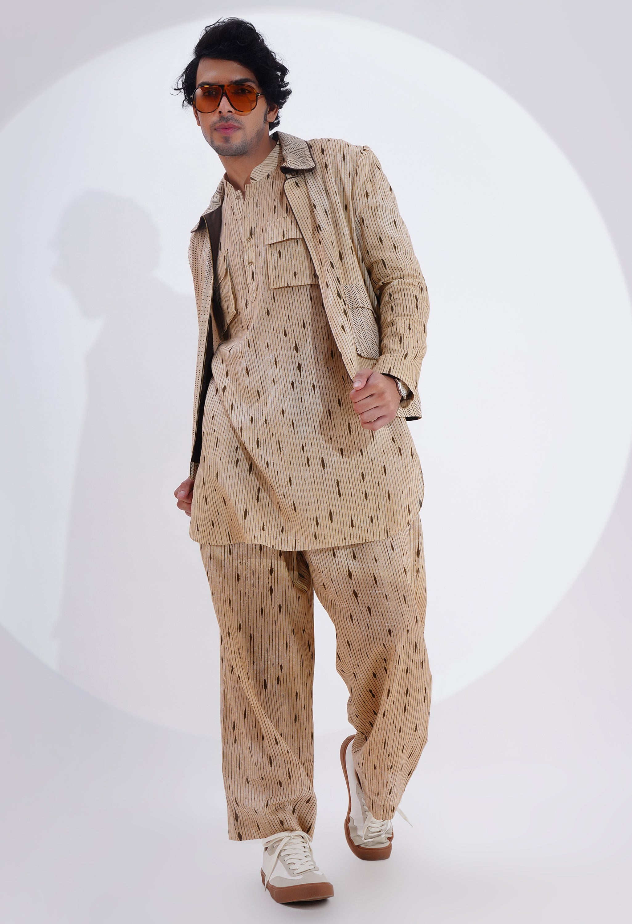 PRINTED CO ORD WITH TIGER EMB BACK DETAILING
