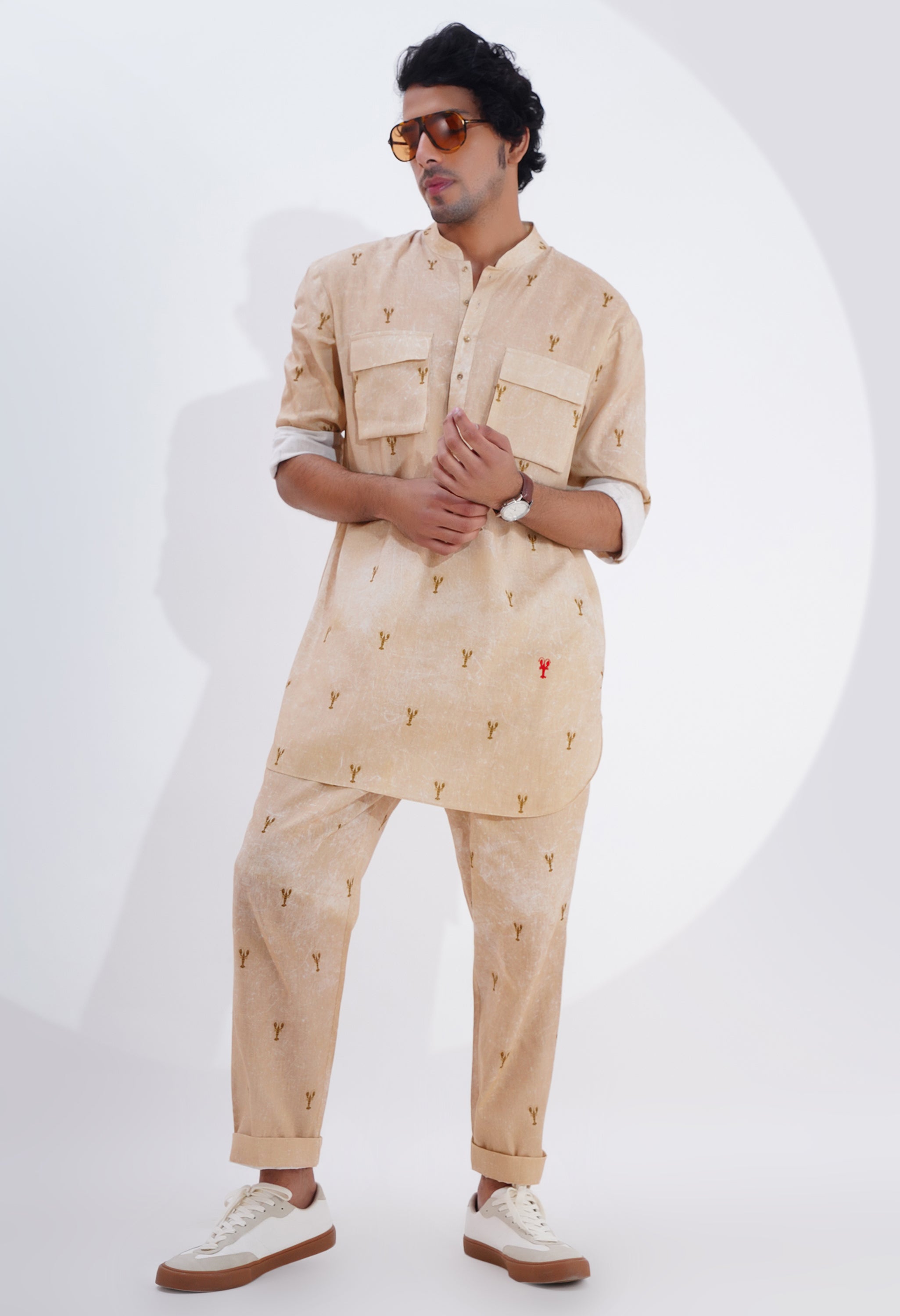 LOBSTER PRINTED KURTA WITH PANTS
