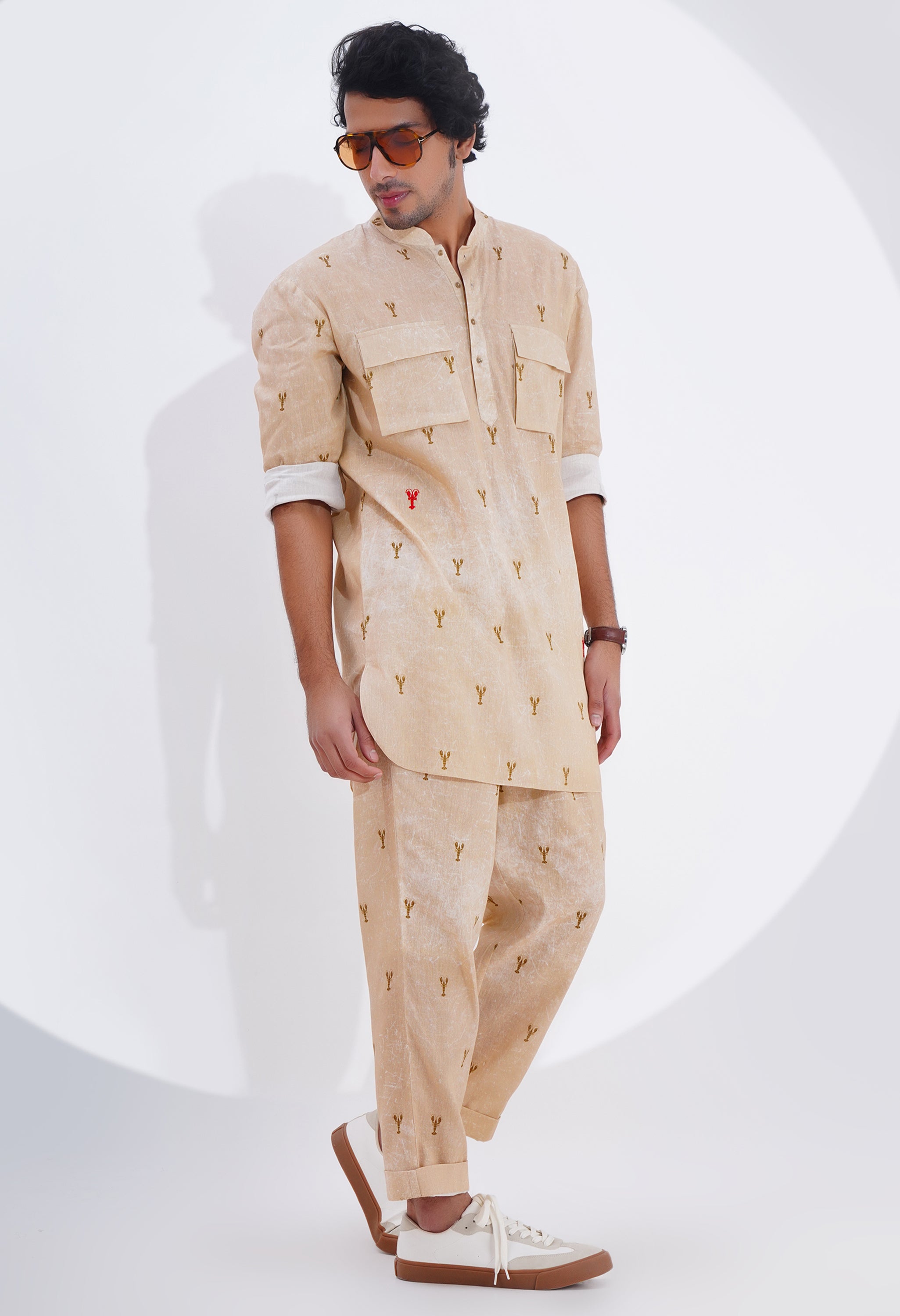 LOBSTER PRINTED KURTA WITH PANTS