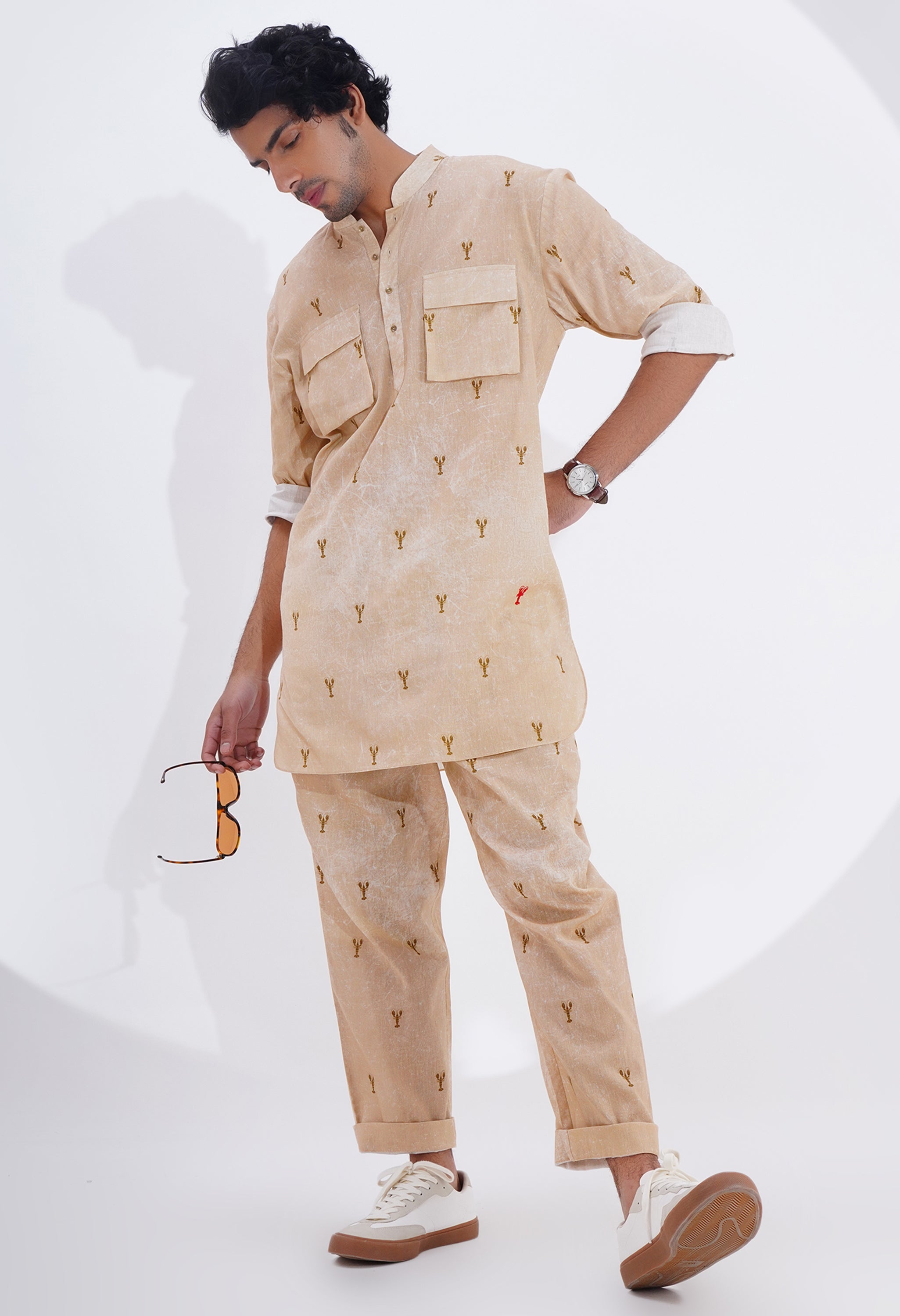LOBSTER PRINTED KURTA WITH PANTS