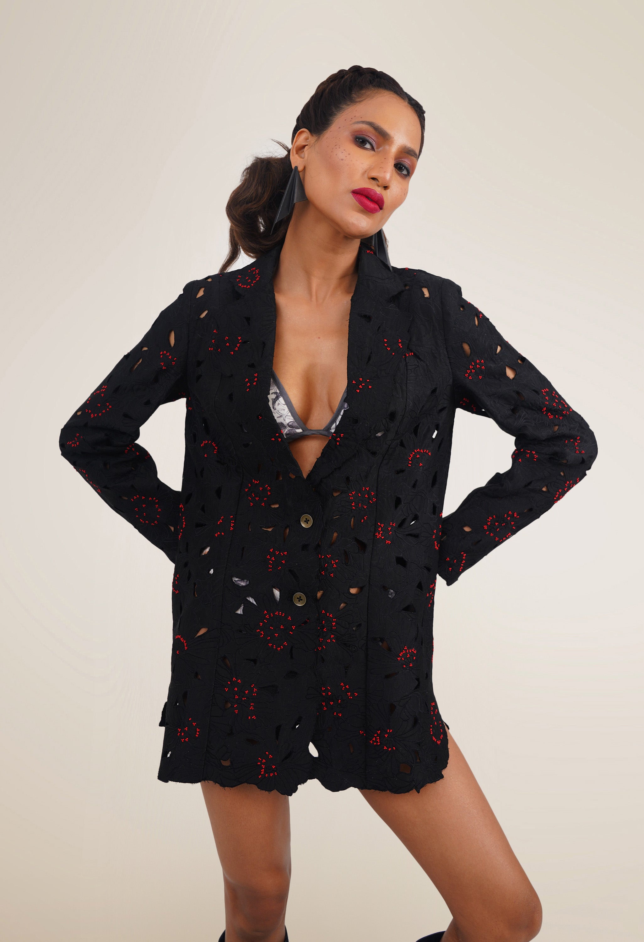 FLORAL CUTWORK JACKET