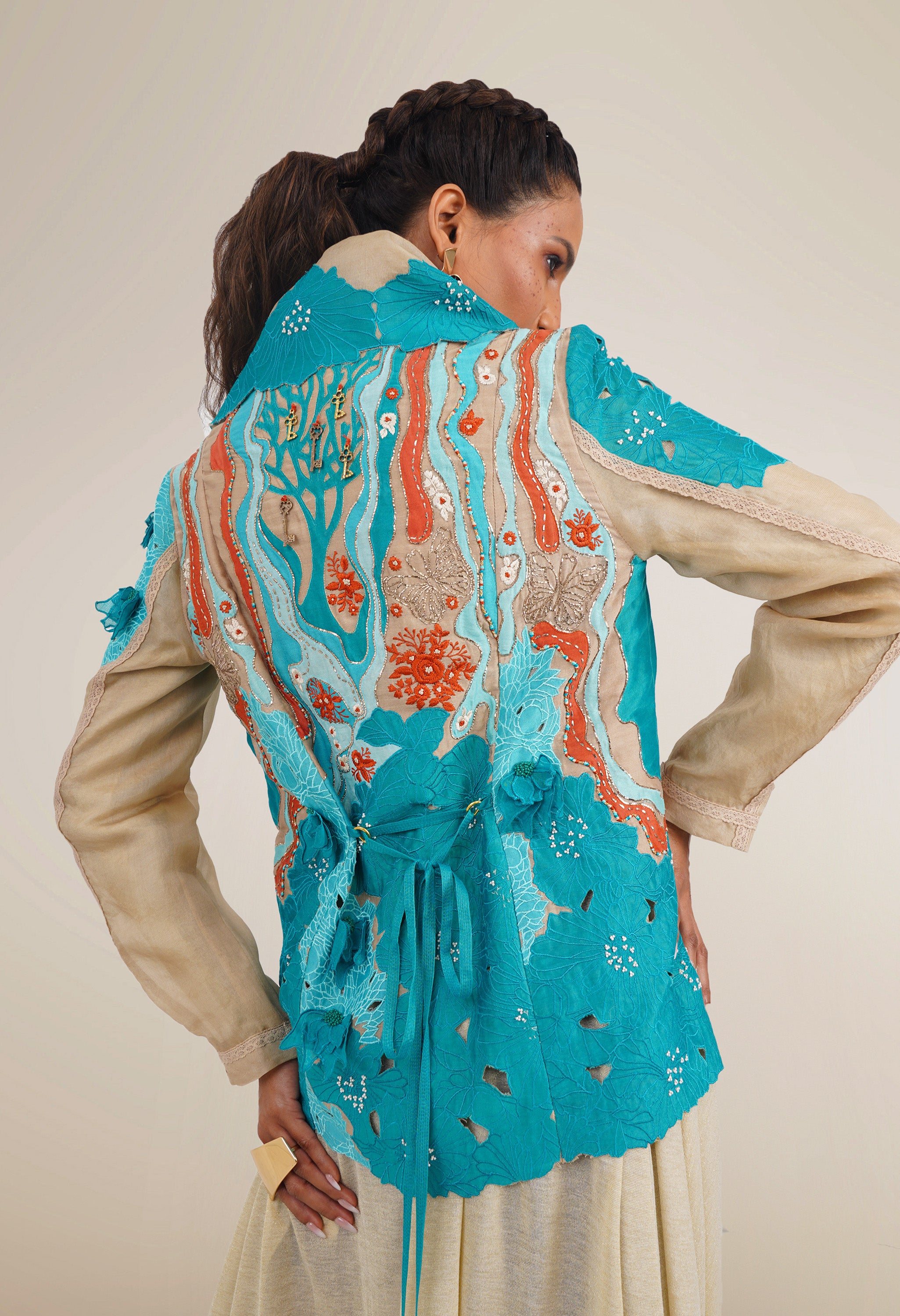 DRAPED COLLAR JACKET