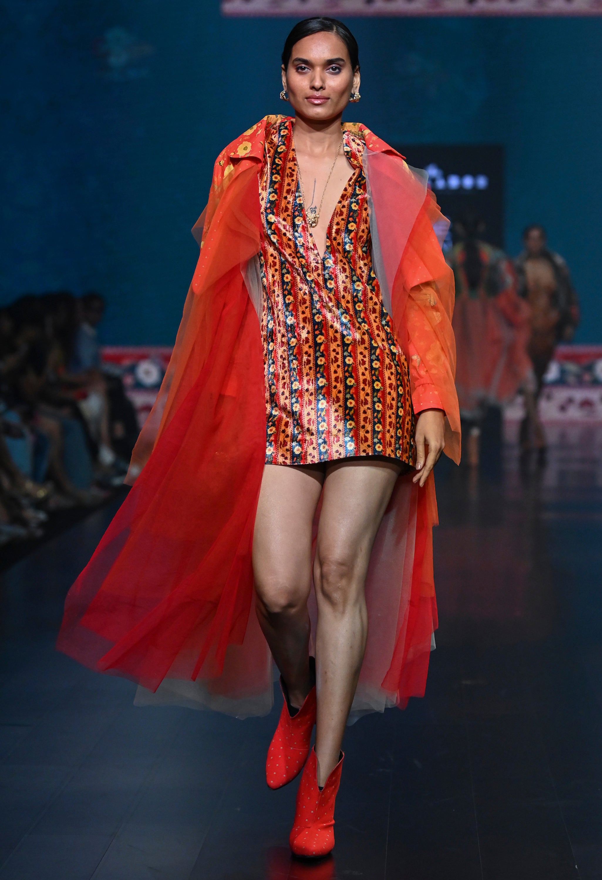 PRINTED TRENCH TULLE TRENCH