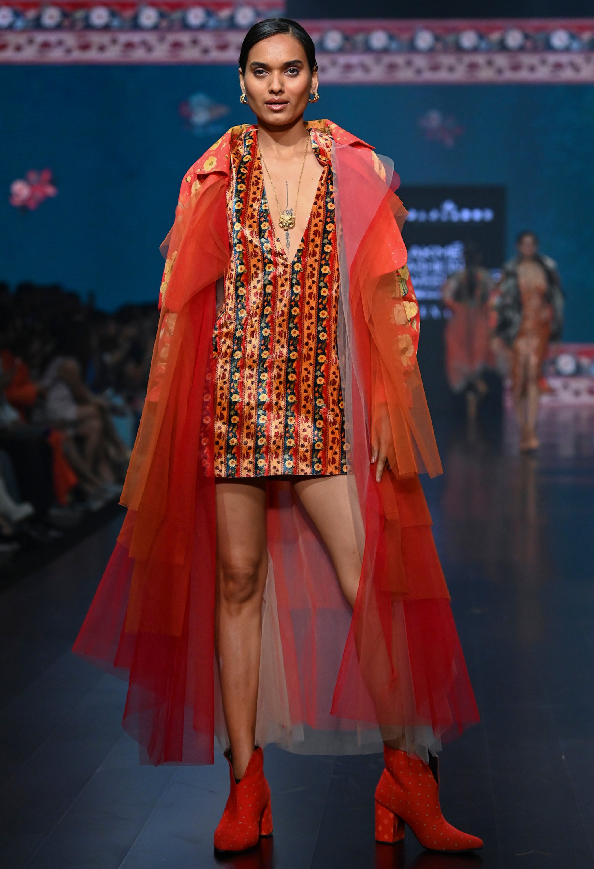 PRINTED TRENCH TULLE TRENCH