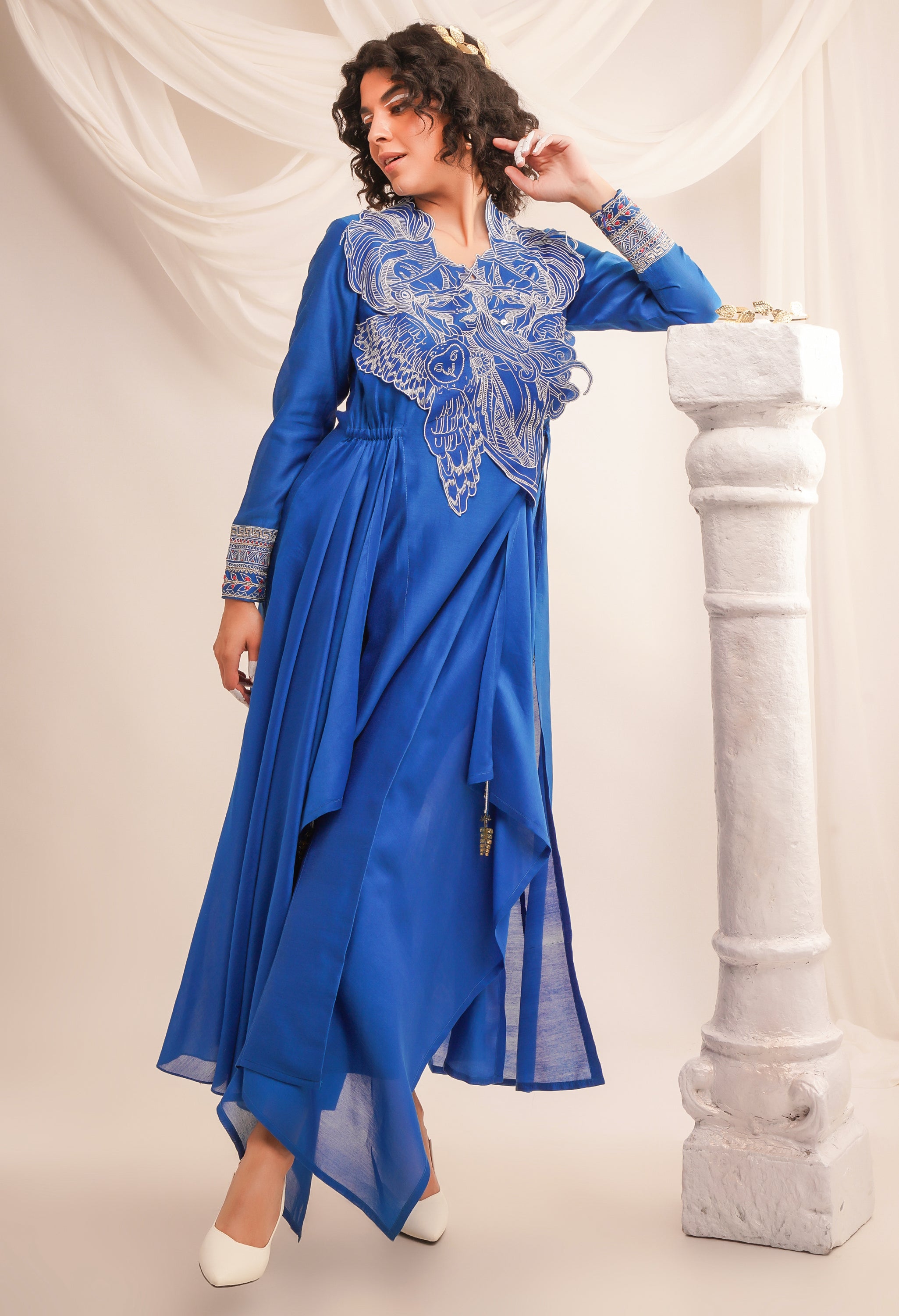 EMBROIDERED ATHENA ANGRAKHA WITH PANTS