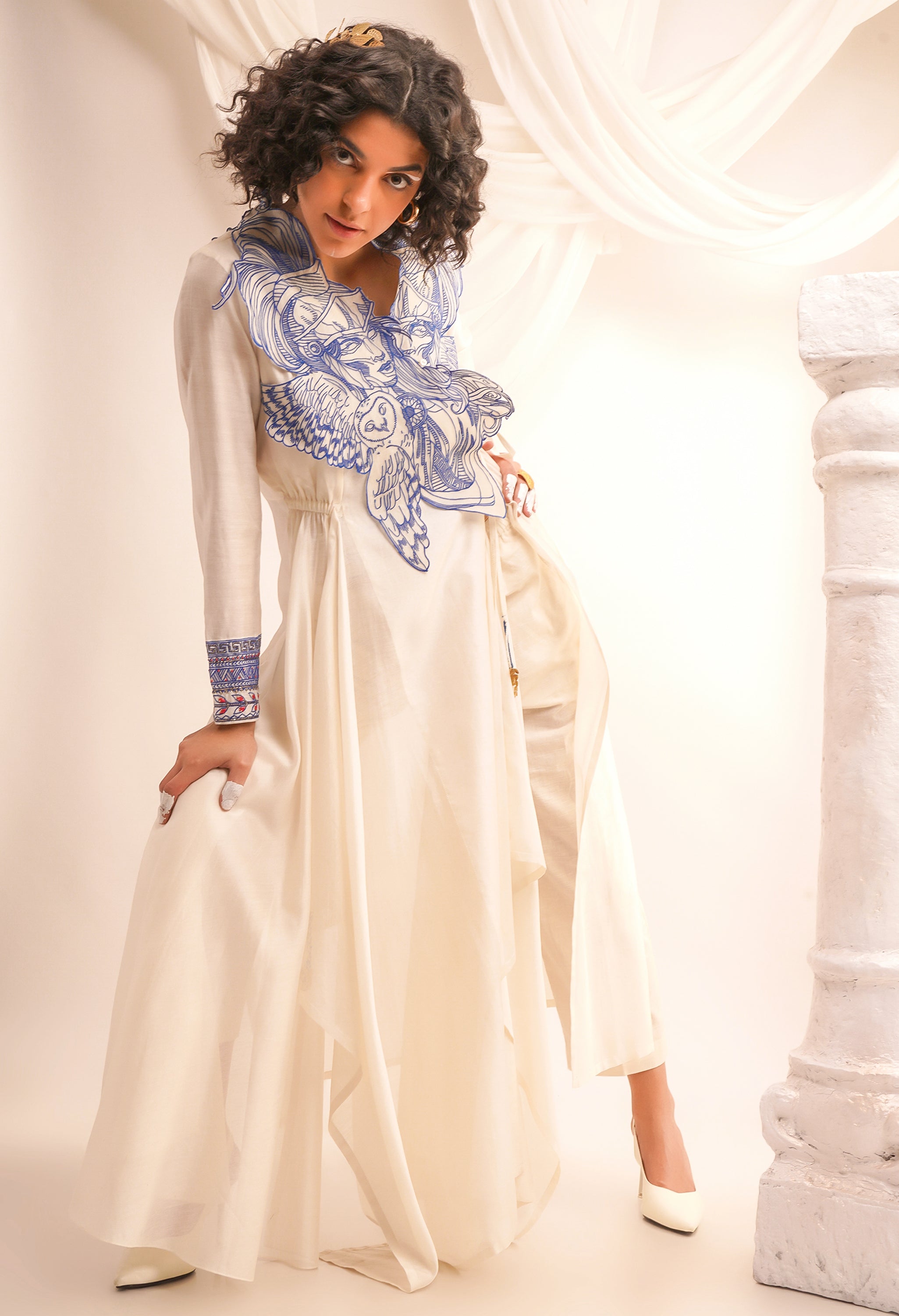 EMBROIDERED ATHENA ANGRAKHA WITH PANTS