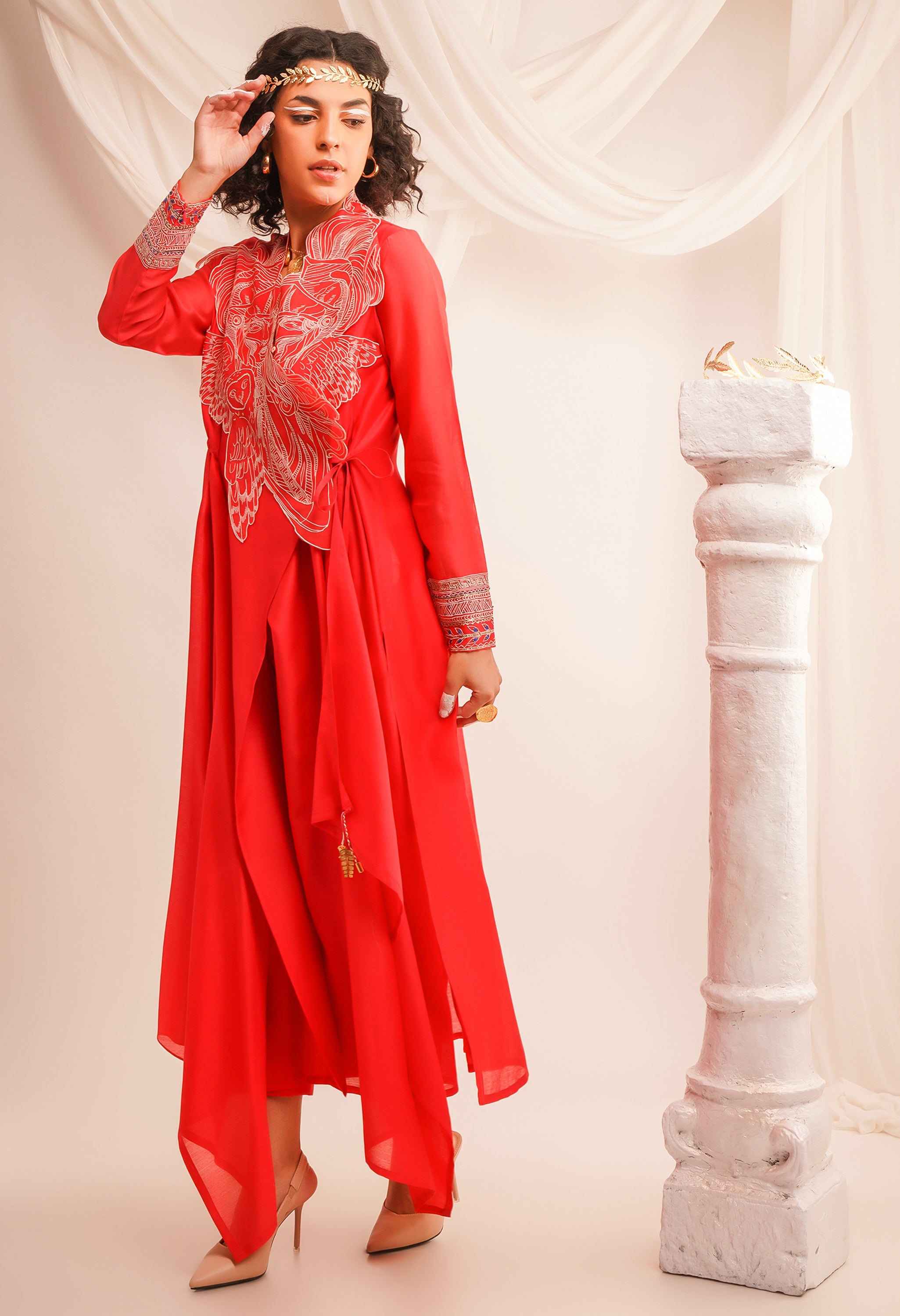 EMBROIDERED ATHENA ANGRAKHA WITH PANTS