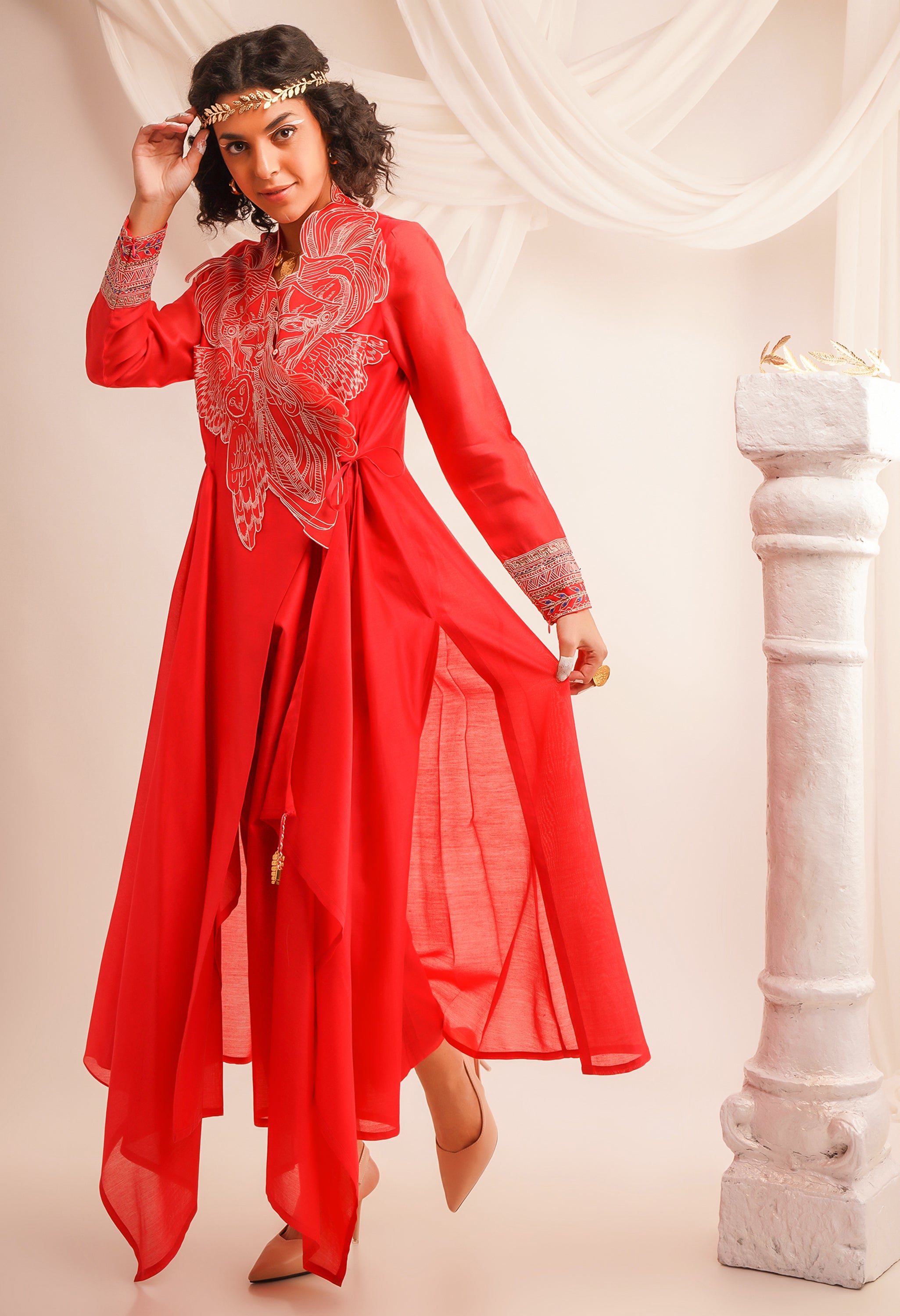 EMBROIDERED ATHENA ANGRAKHA WITH PANTS