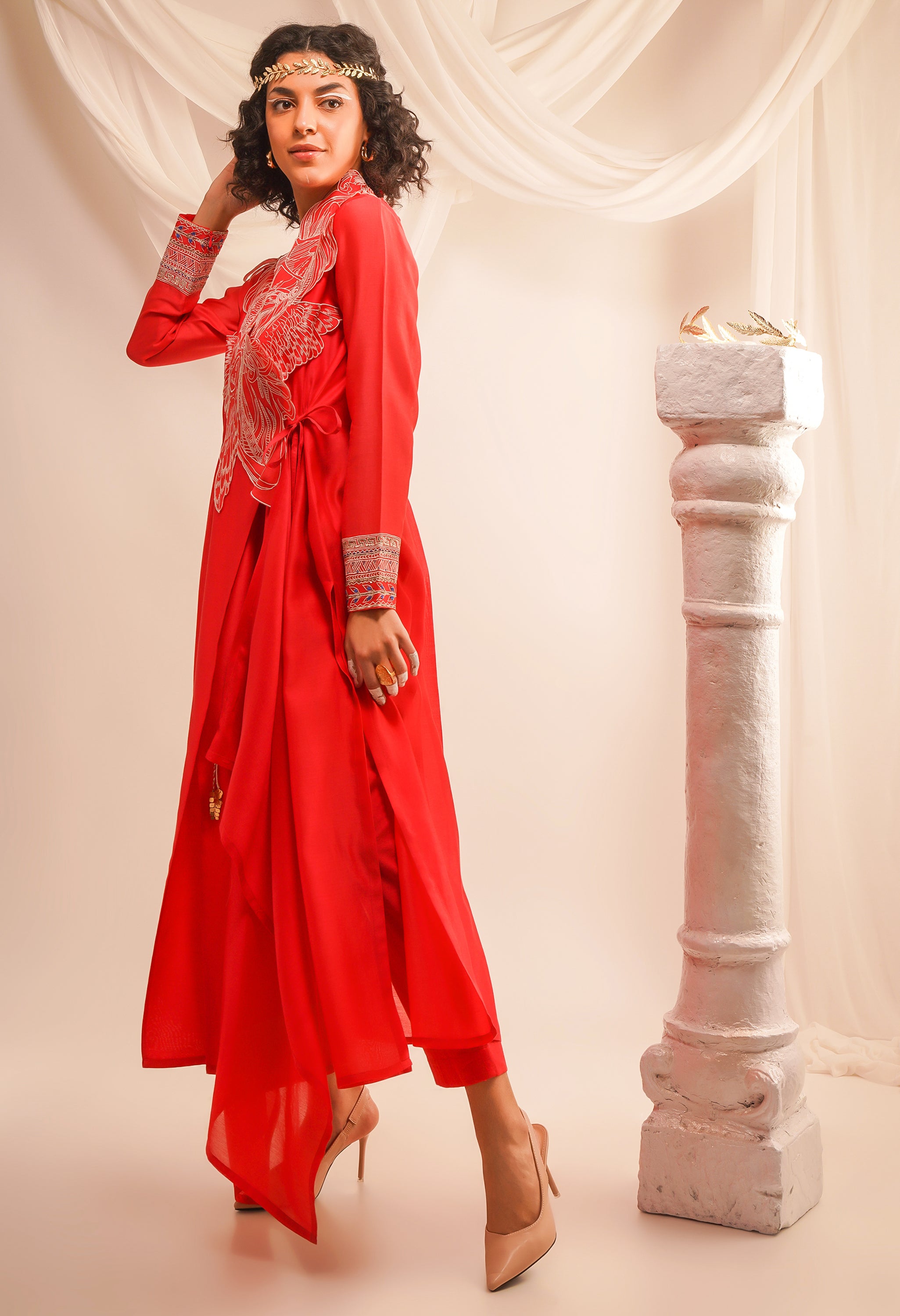 EMBROIDERED ATHENA ANGRAKHA WITH PANTS