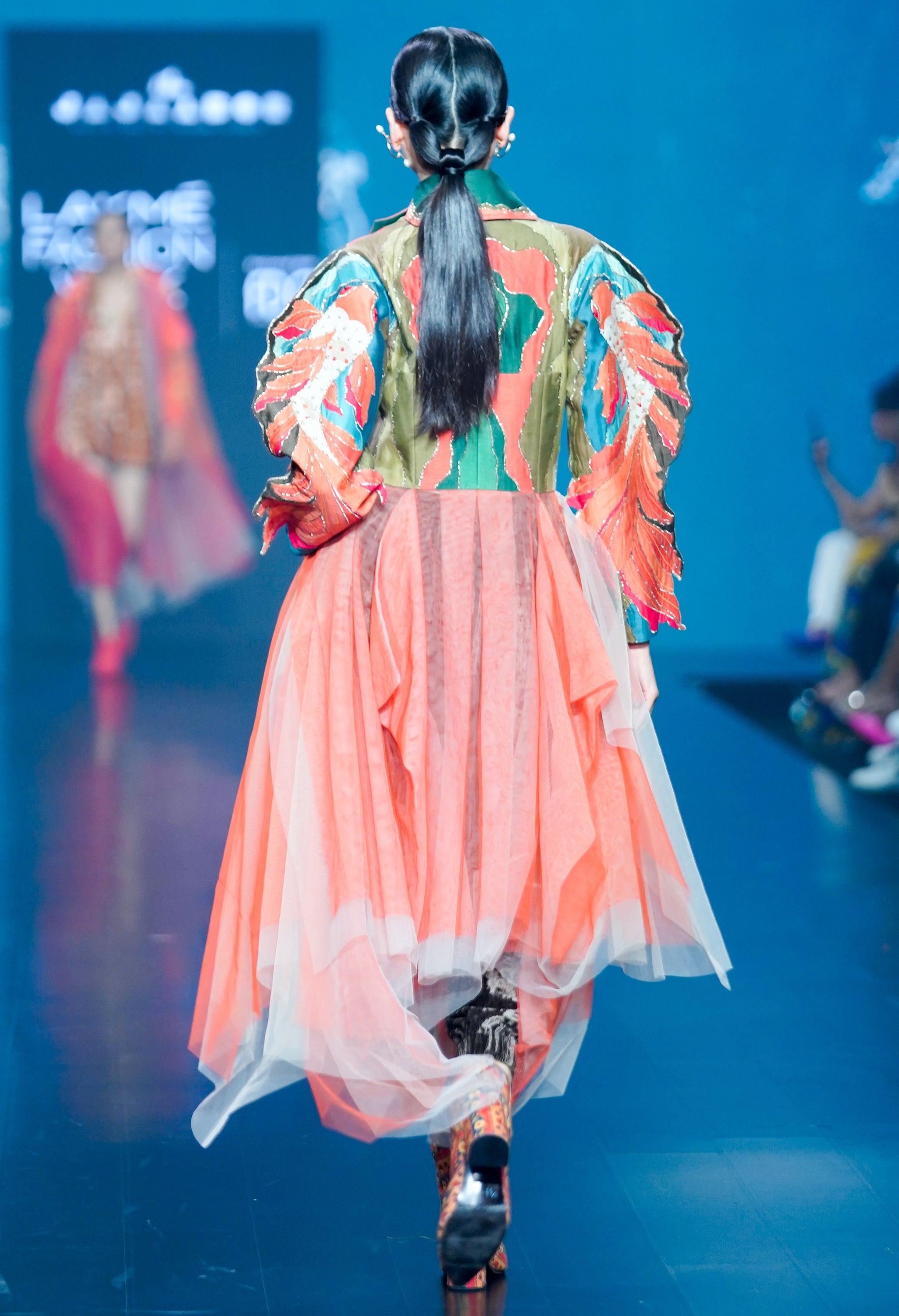 KOI FISH EMBROIDERED JACKET WITH VELVET JOGGERS