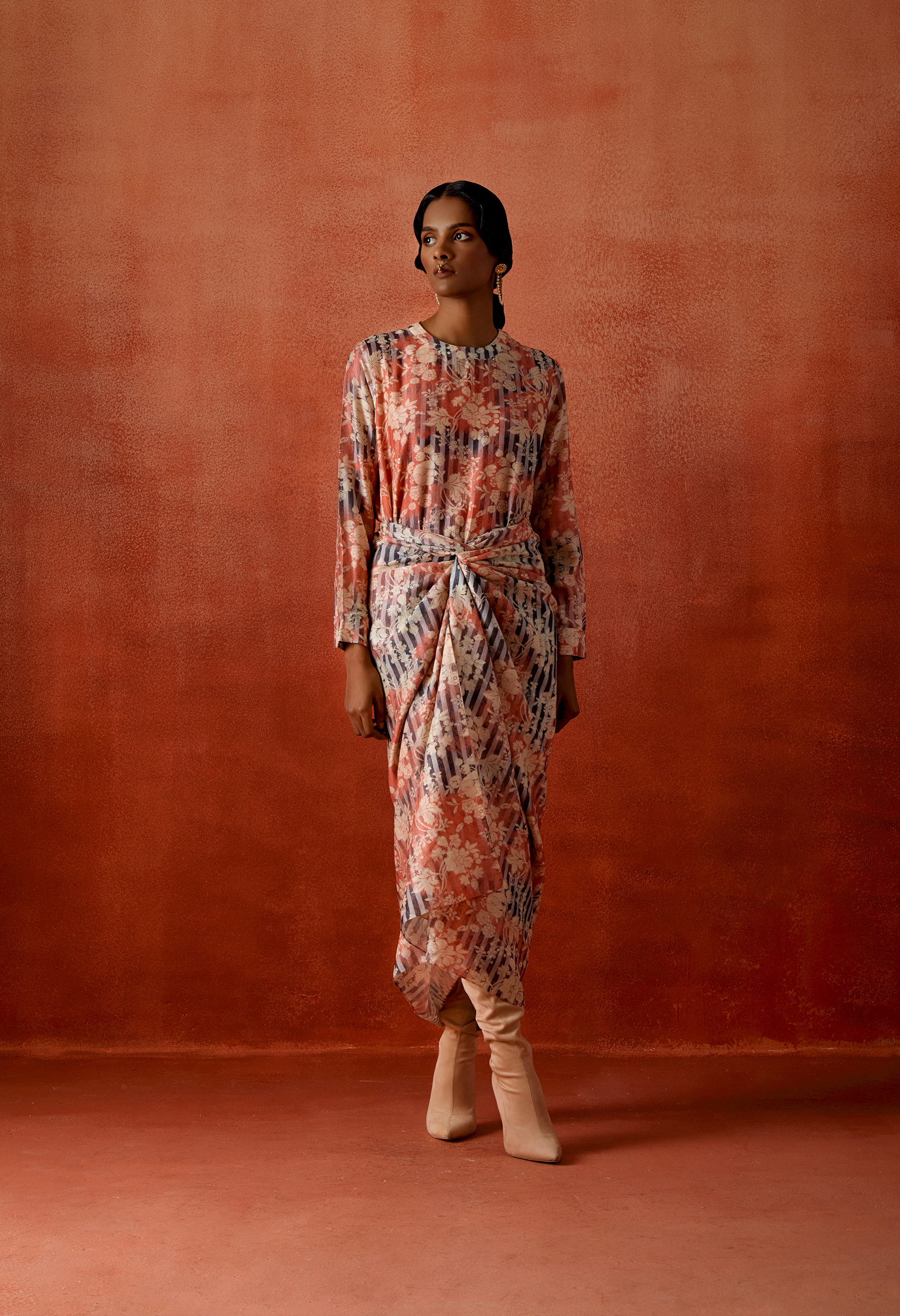 PRINTED BIKER JACKET WITH PULL UP DRESS