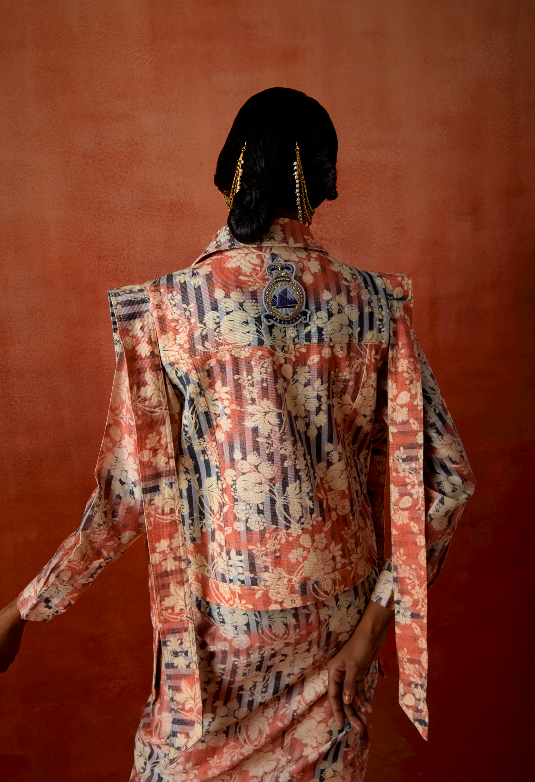 PRINTED BIKER JACKET WITH PULL UP DRESS