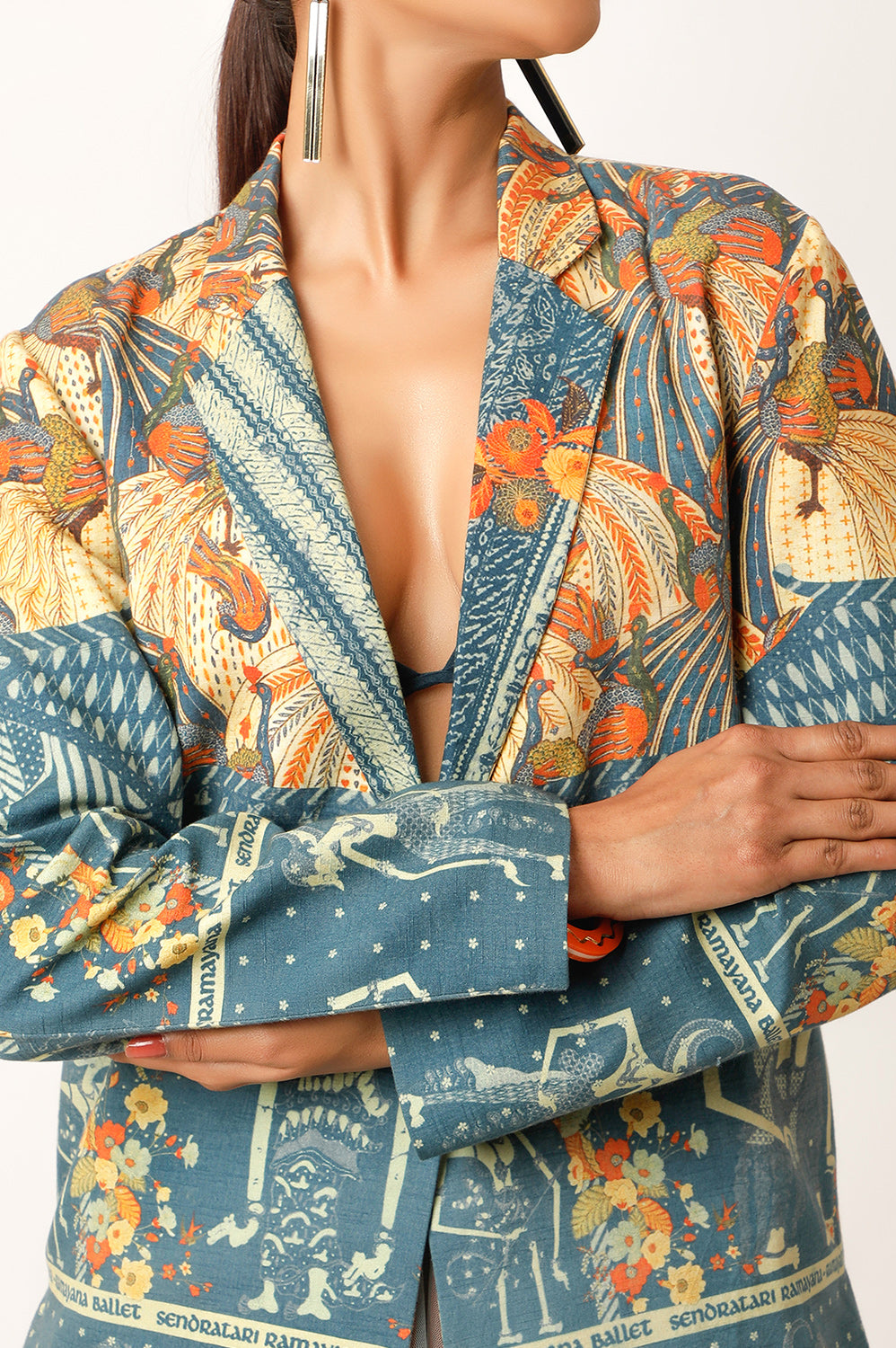 RAMAYANA PRINTED JACKET WITH SKIRT