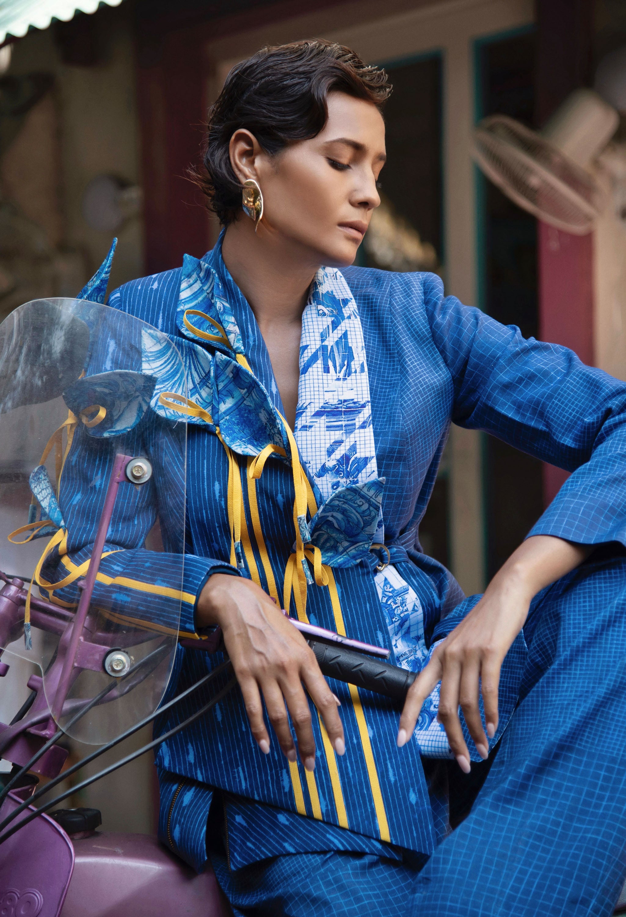 3D TULIP EMB JACKET WITH PANTS