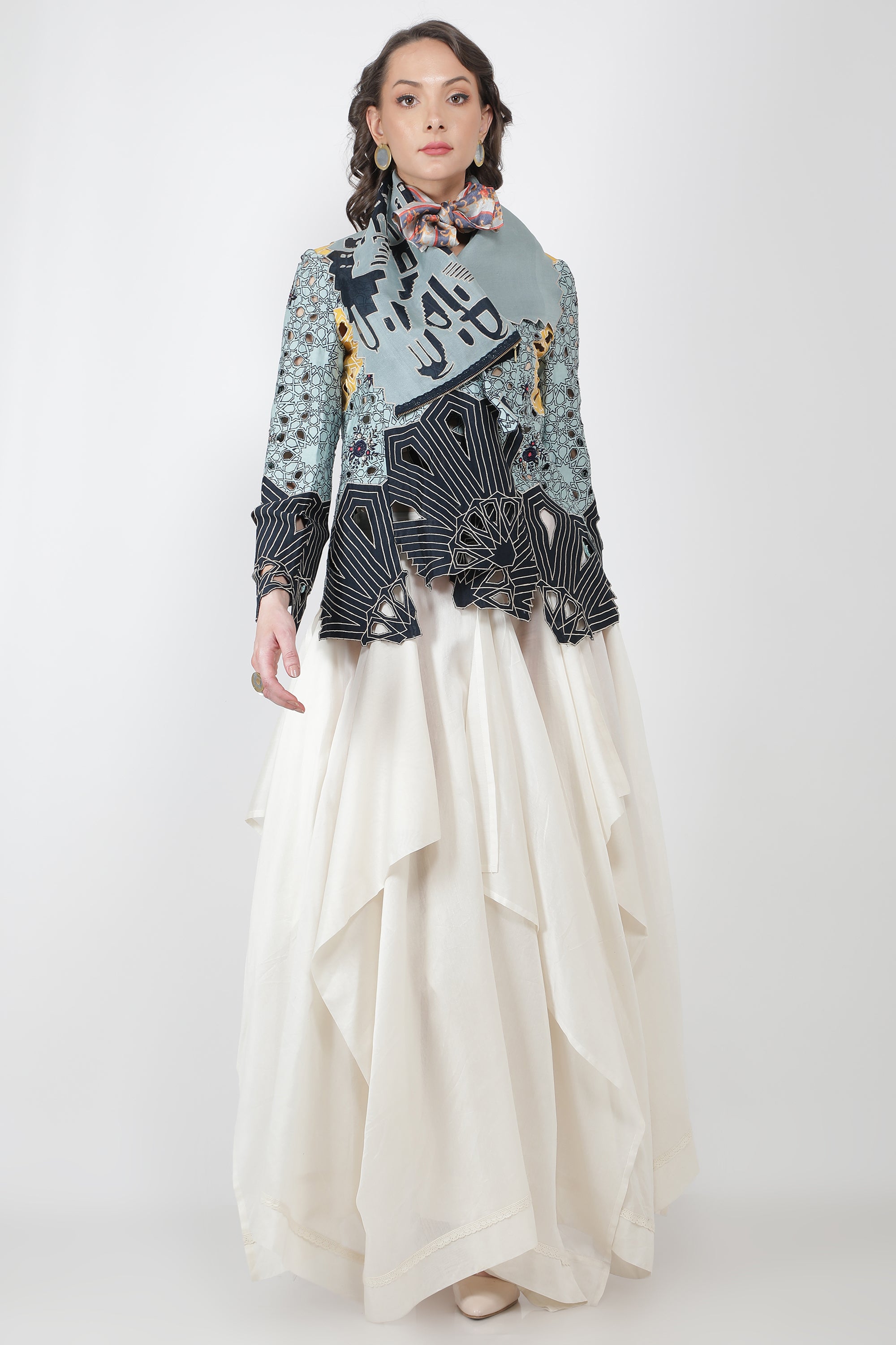 DRAPED COLLAR JACKET