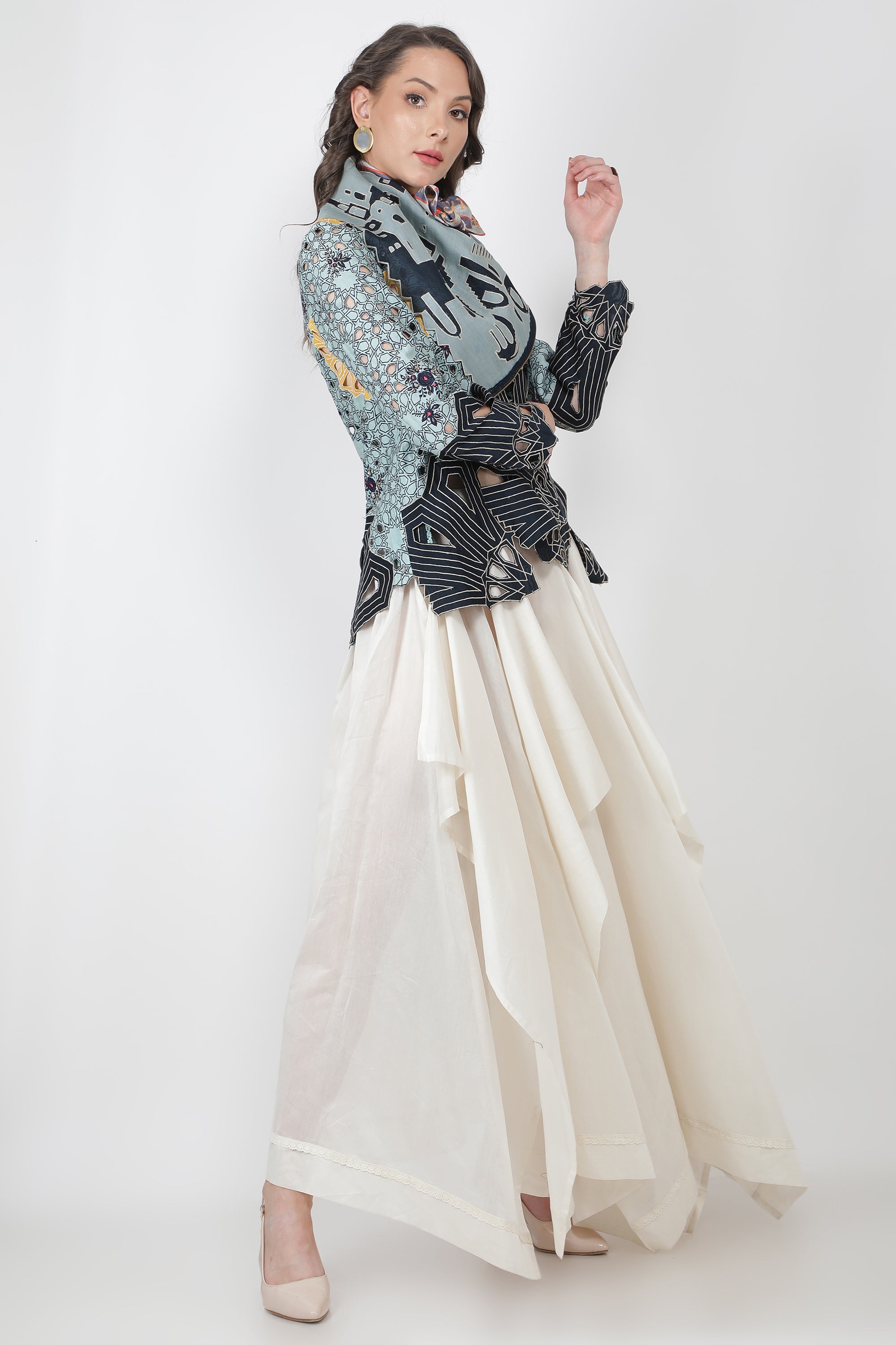 DRAPED COLLAR JACKET