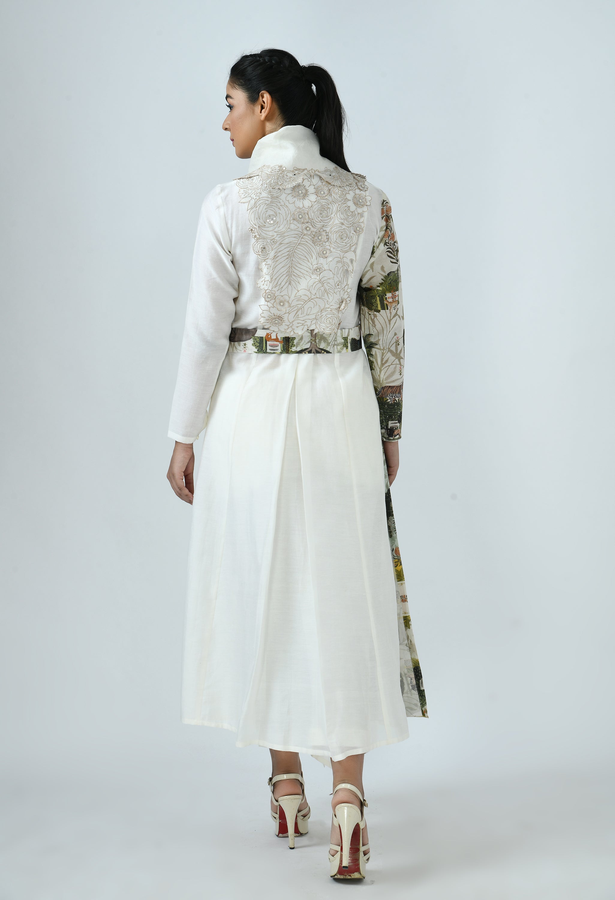 DRAPED COLLAR ANGRAKHA SET