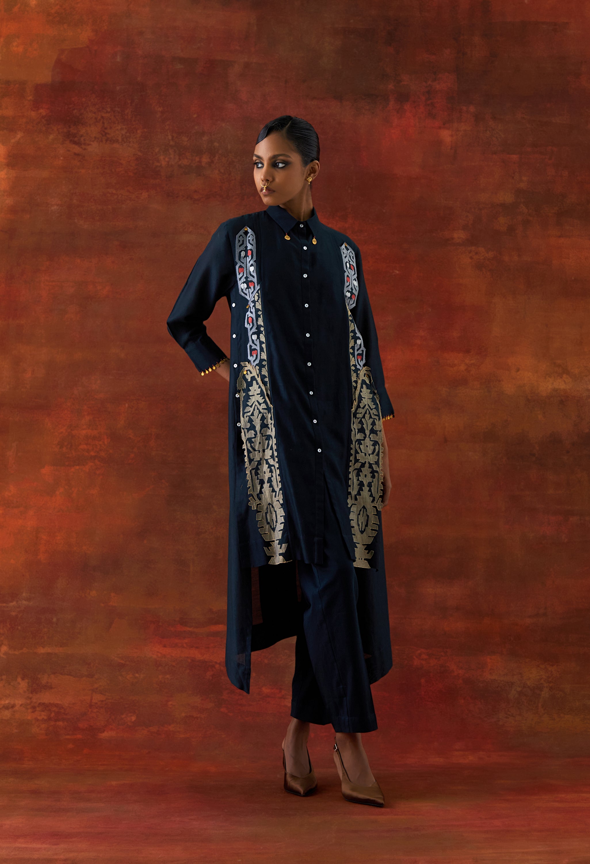 PLEATED SHIRT WITH PANTS