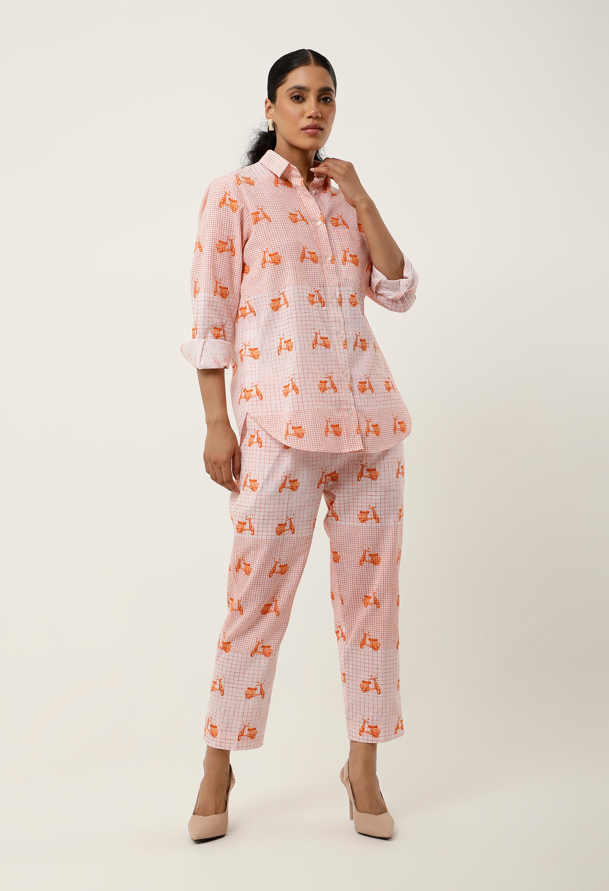 SCOOTER PRINTED LINEN CO ORD