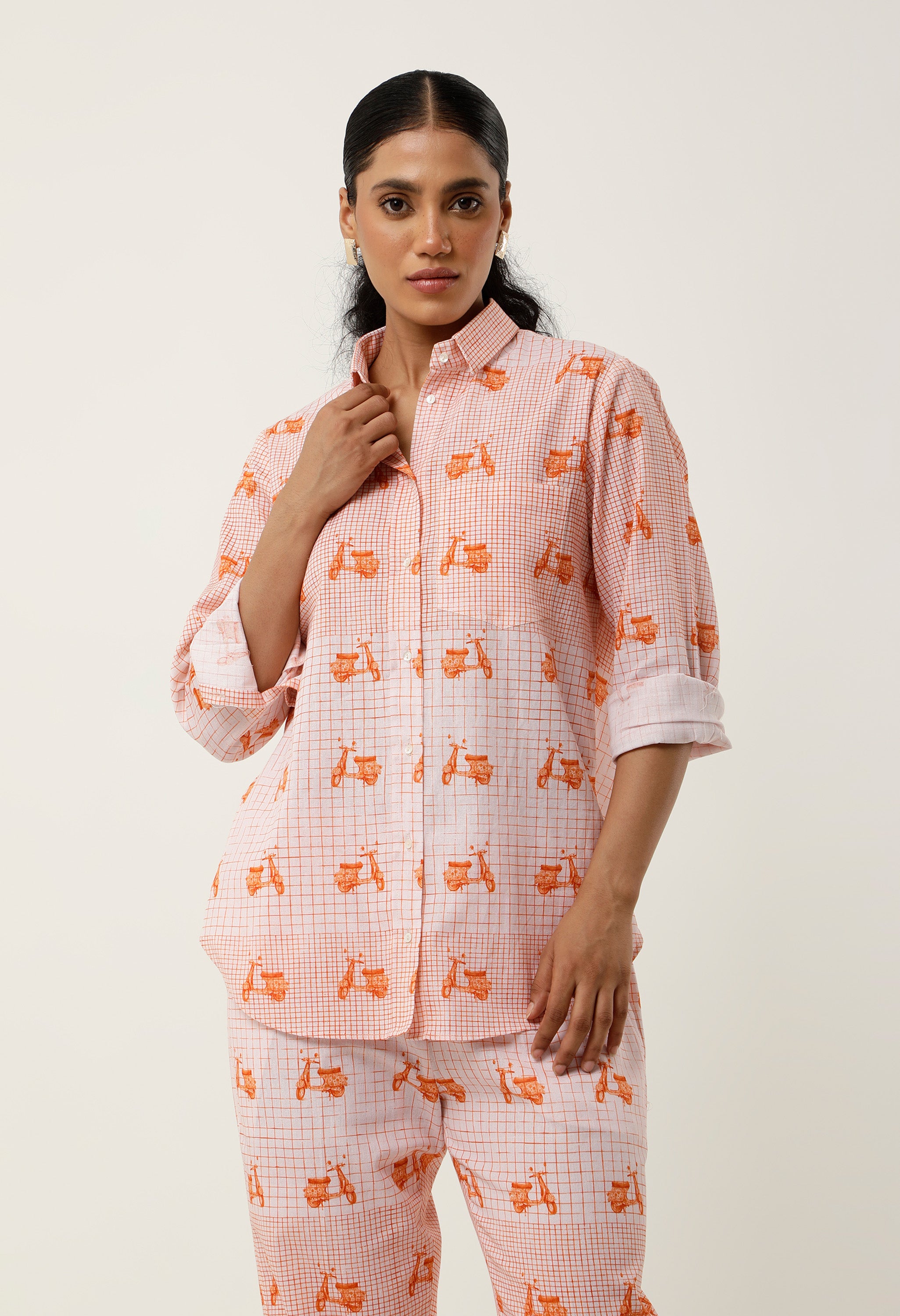 SCOOTER PRINTED LINEN CO ORD