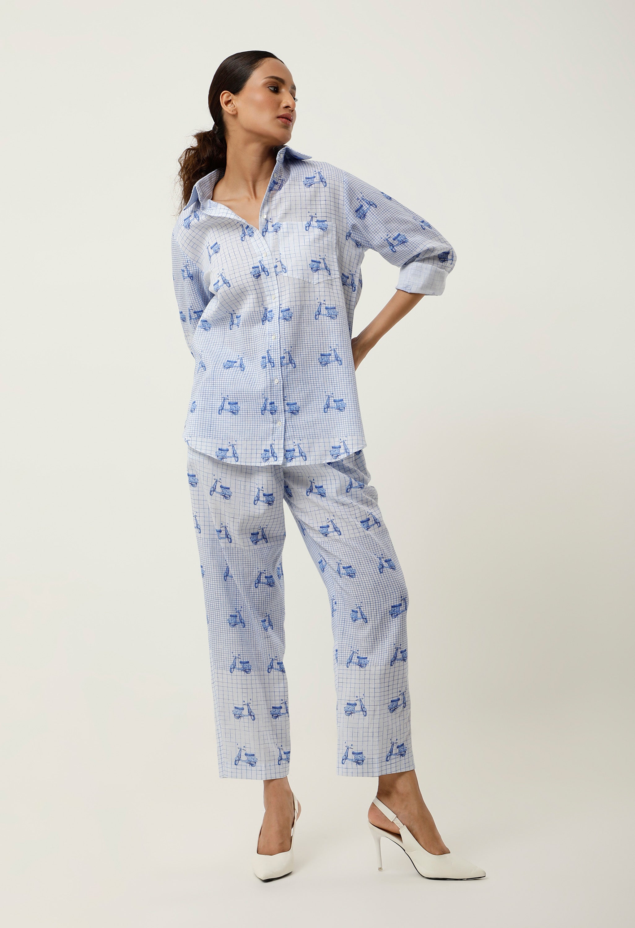 SCOOTER PRINTED LINEN CO ORD