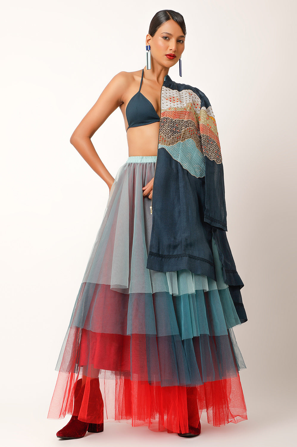 MULTICOLORED TULLE SKIRT