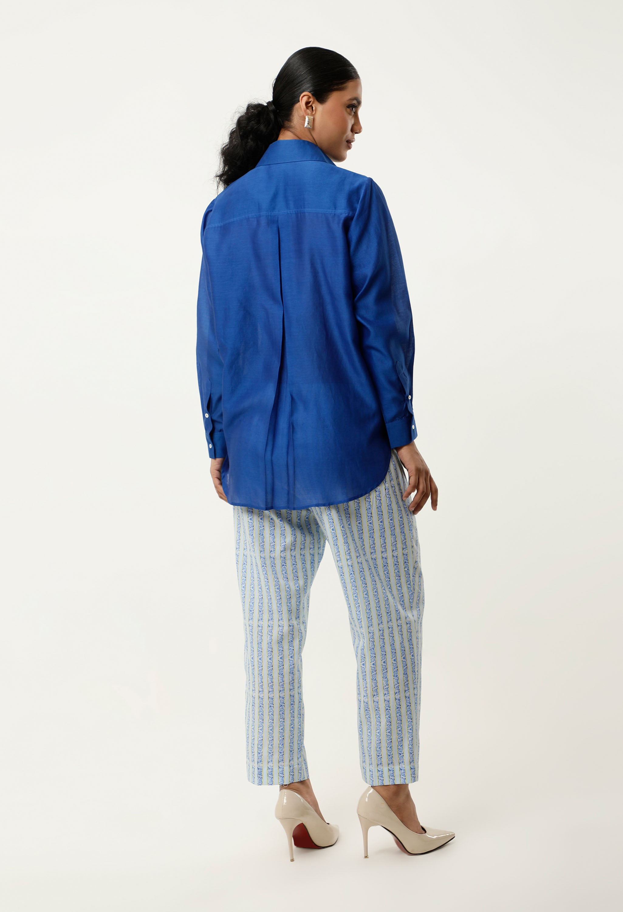 HOUSE EMB SHIRT WITH STRIPED PANTS