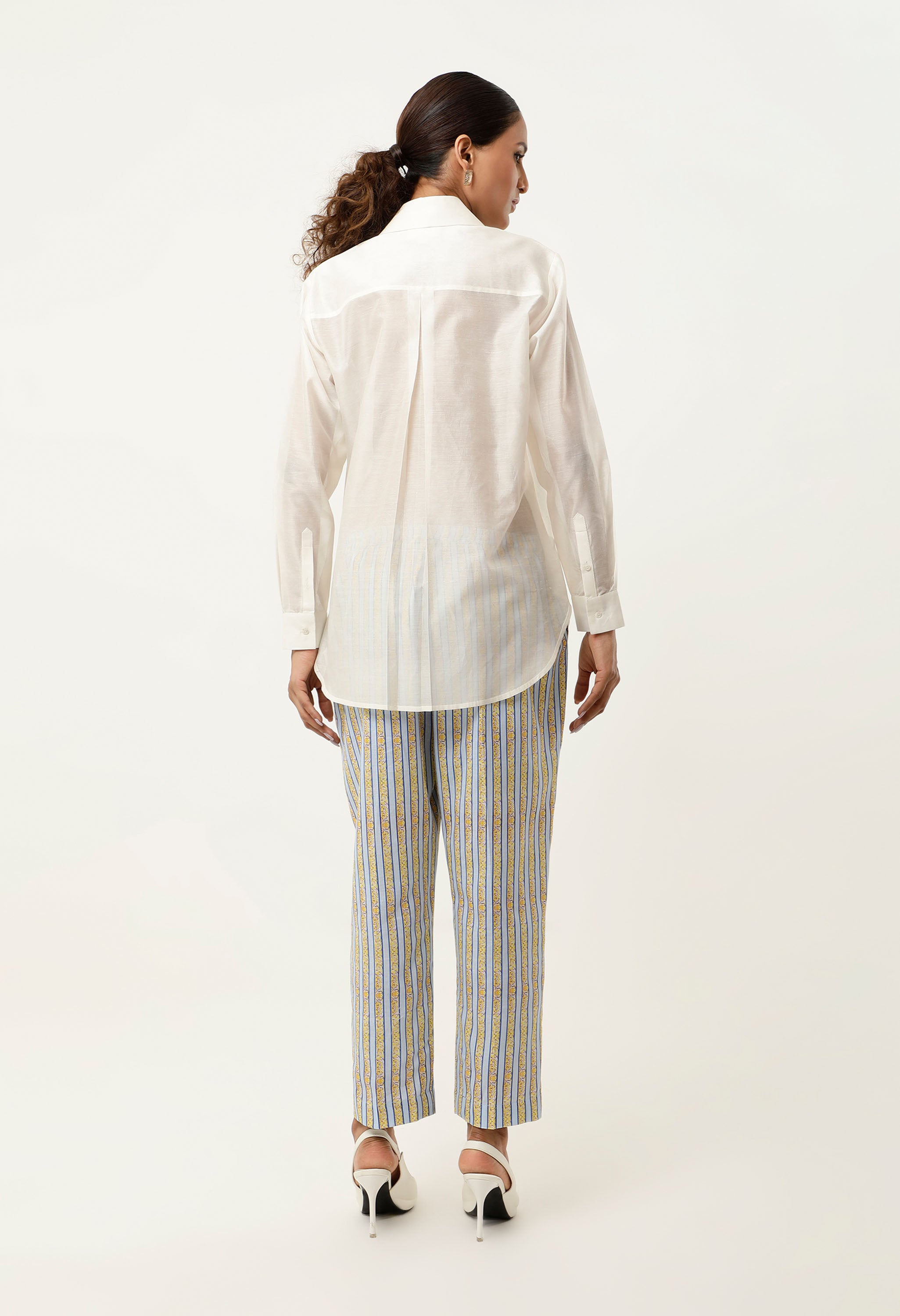 HOUSE EMB SHIRT WITH STRIPED PANTS