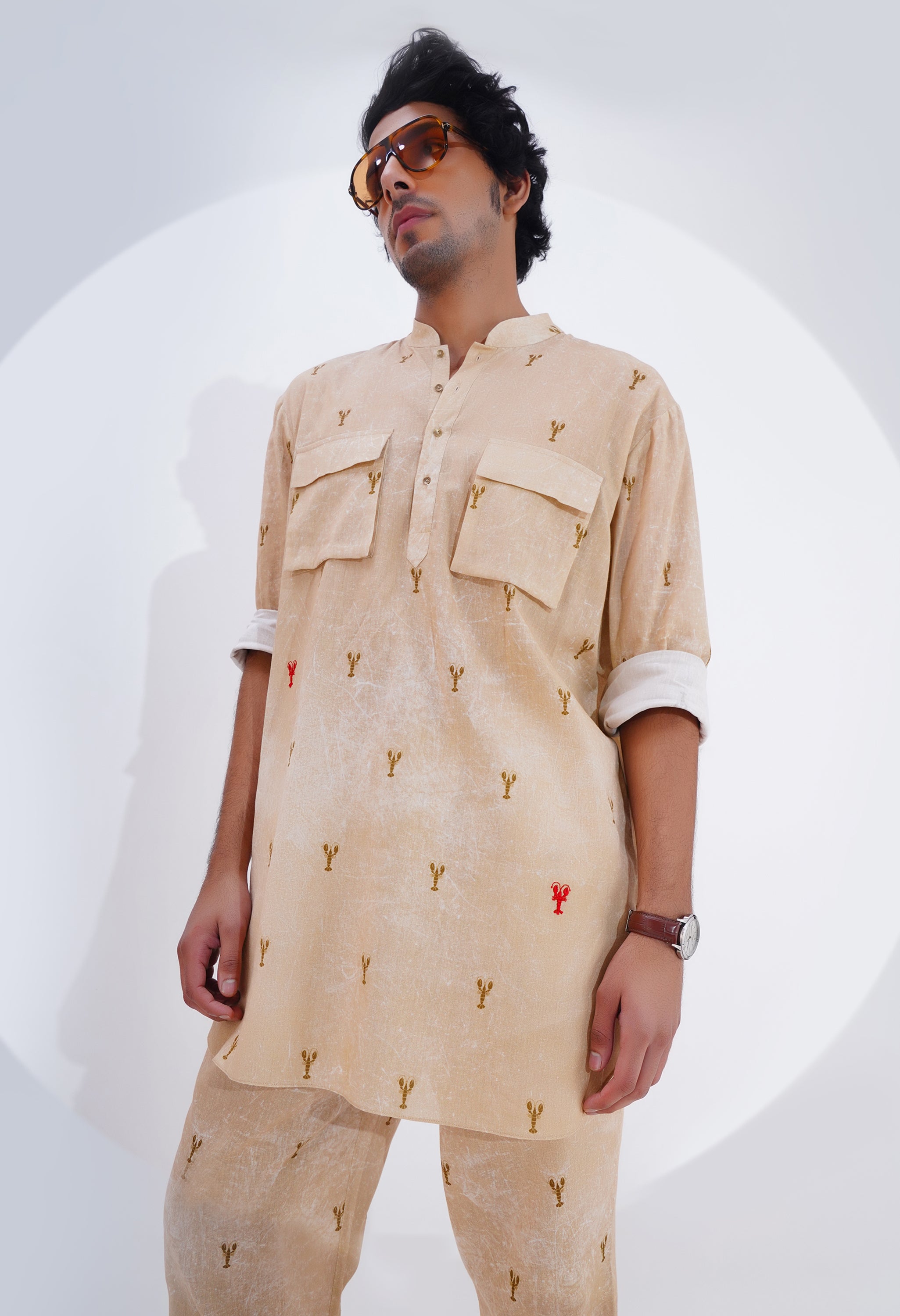 LOBSTER PRINTED KURTA WITH PANTS