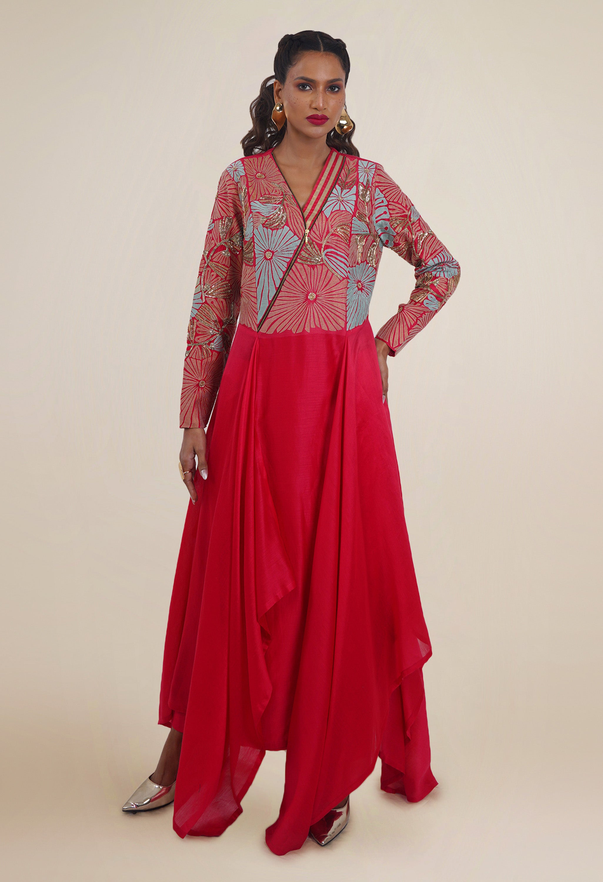 V ASSYMTRIC NECK KURTA