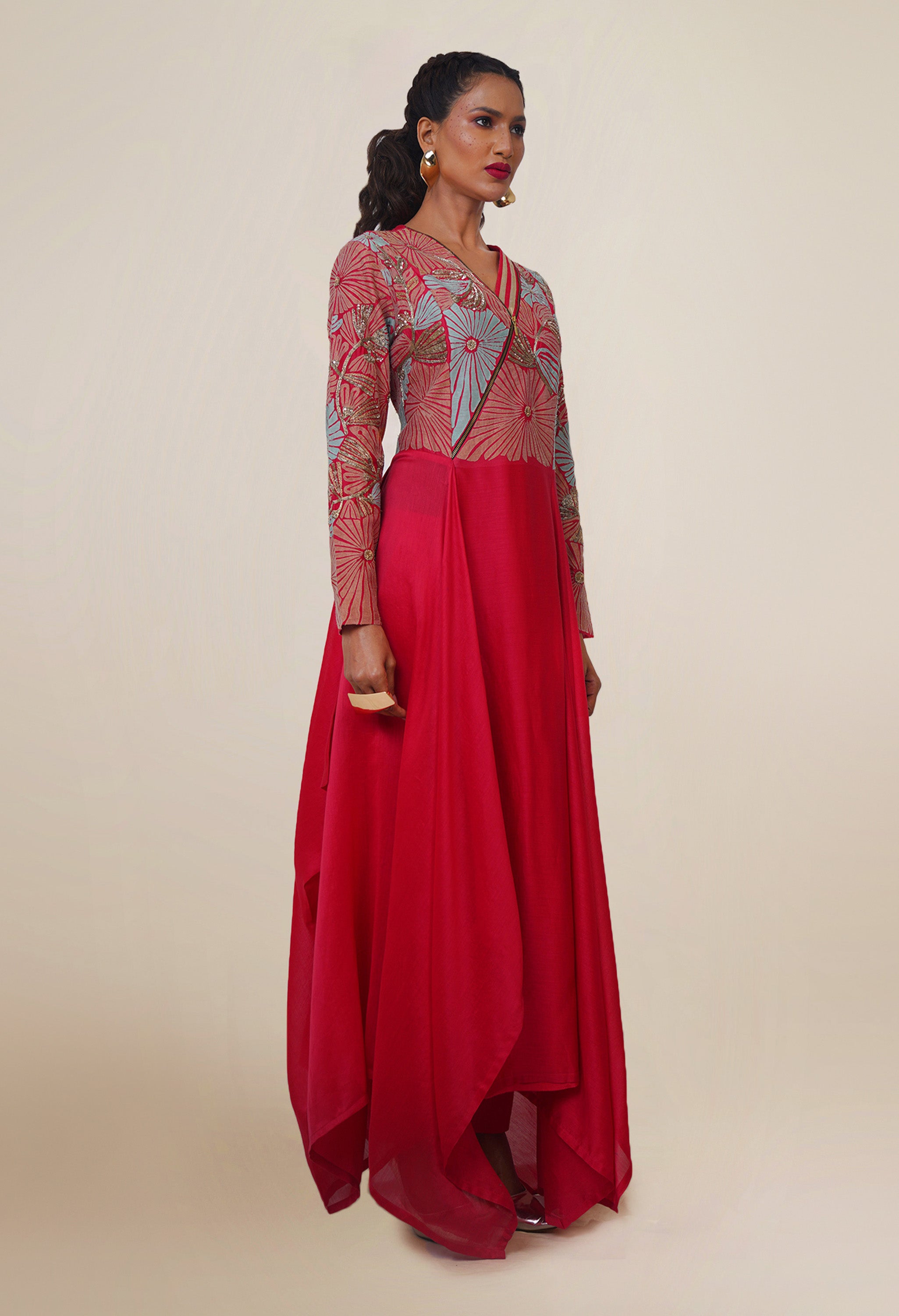 V ASSYMTRIC NECK KURTA