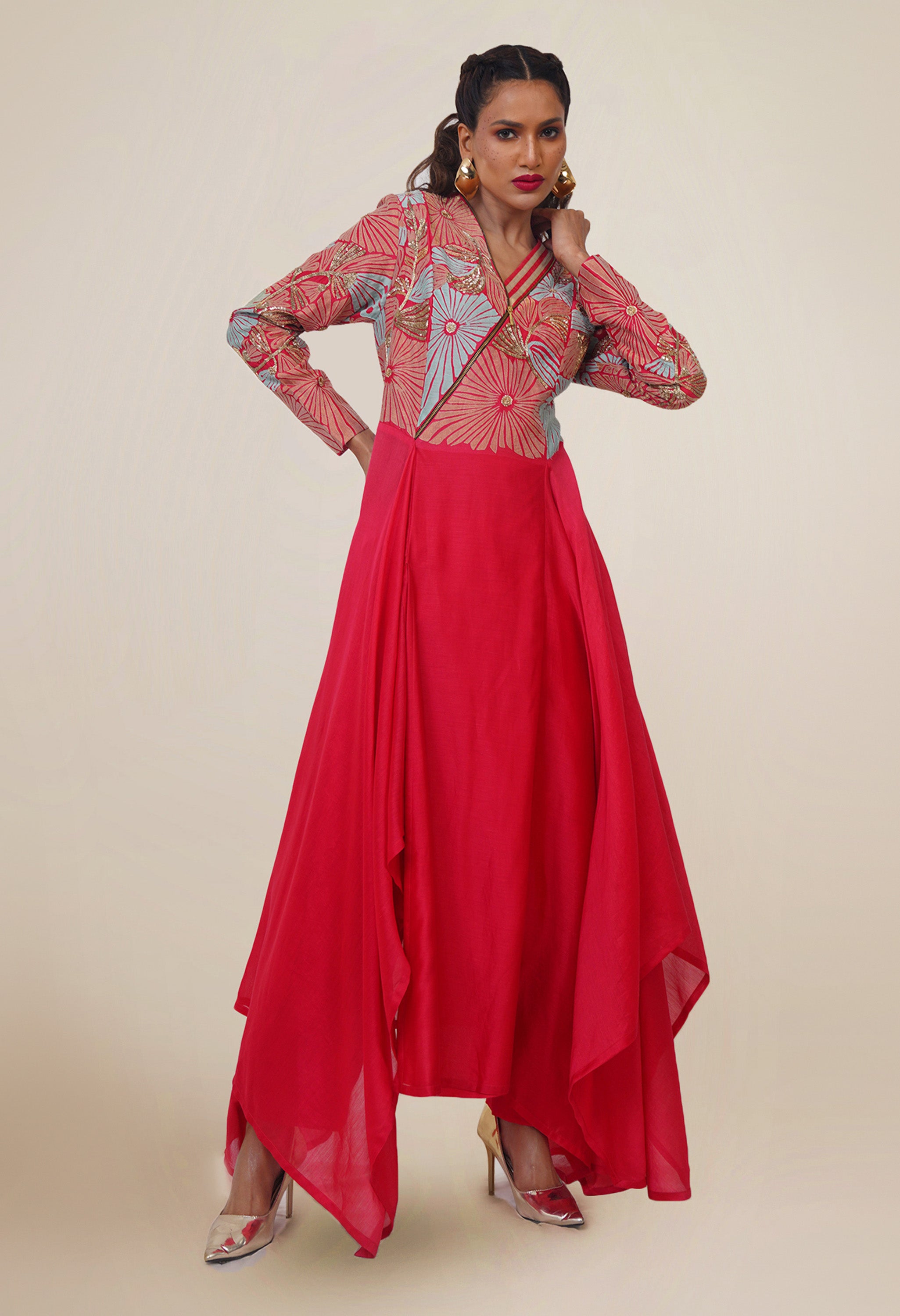 V ASSYMTRIC NECK KURTA