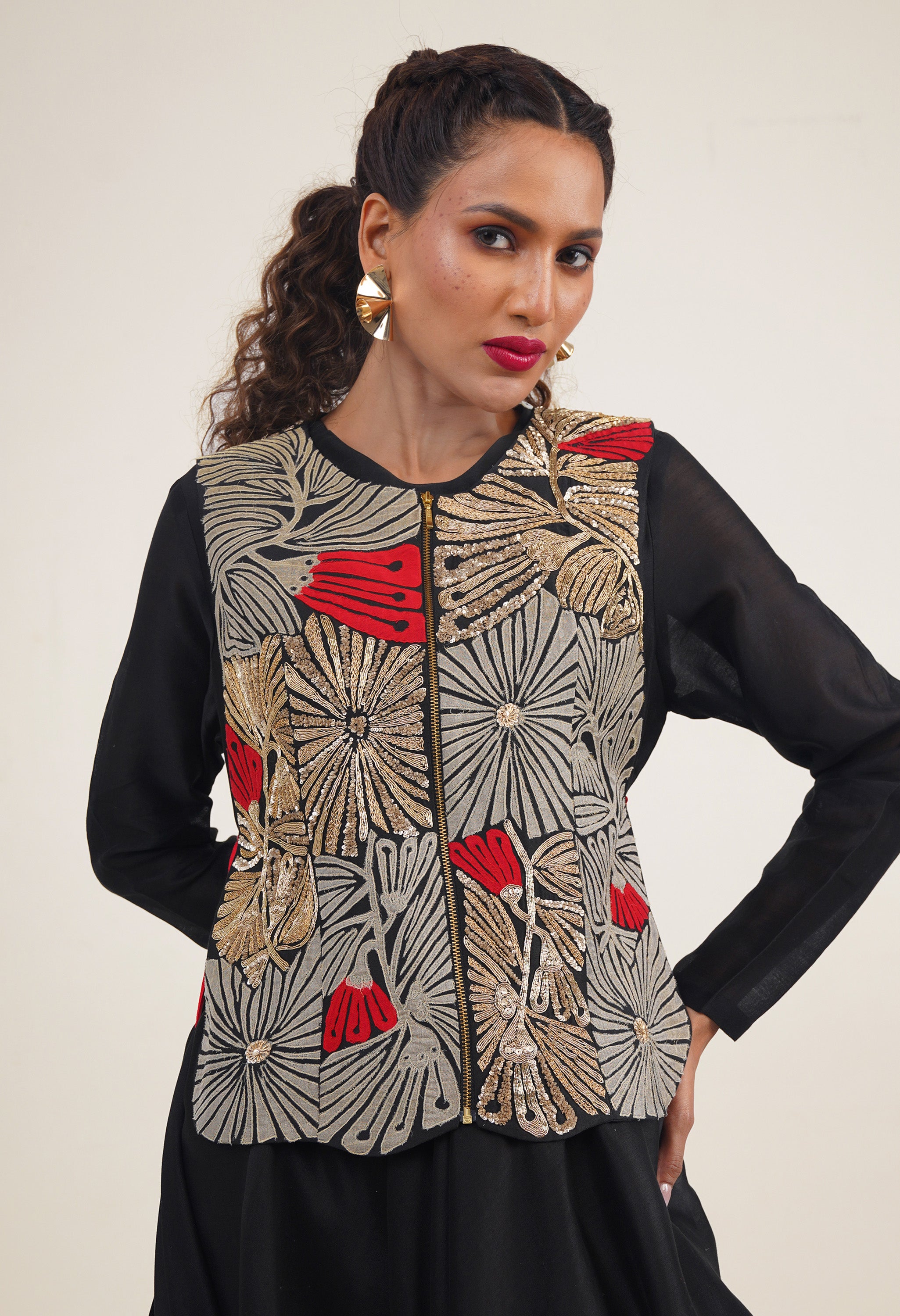 DRAPED KURTA WITH GILET