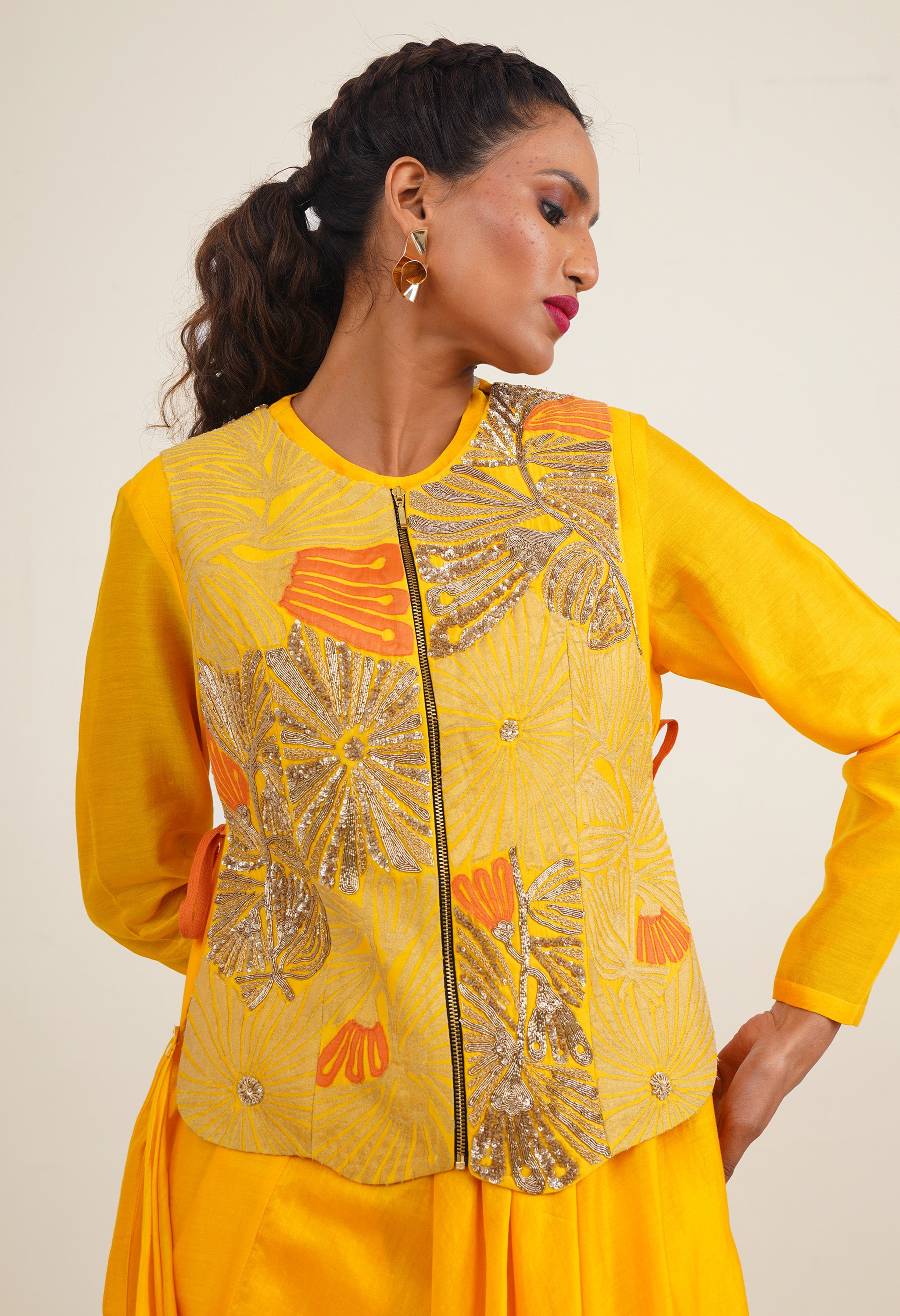 DRAPED KURTA WITH GILET