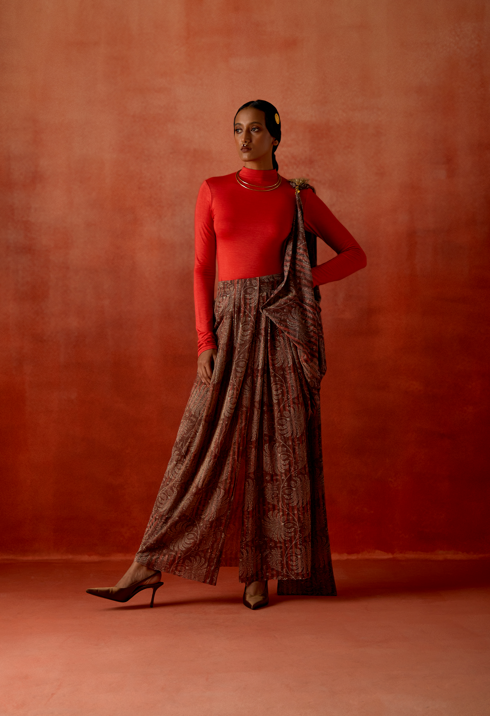 DRAPED SARI WITH BODYSUIT