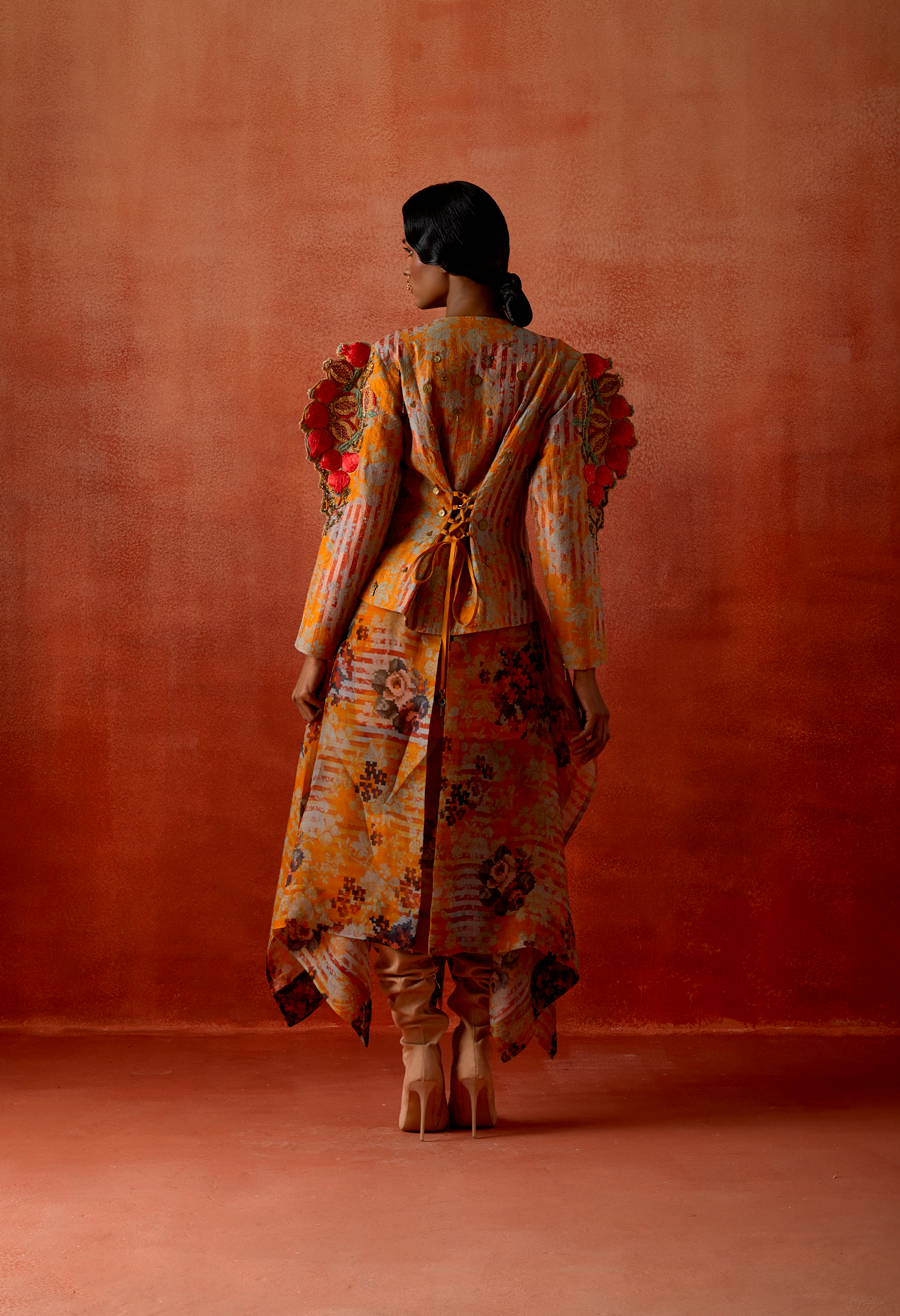 3D POMEGRANTE EMB QUILTED JACKET